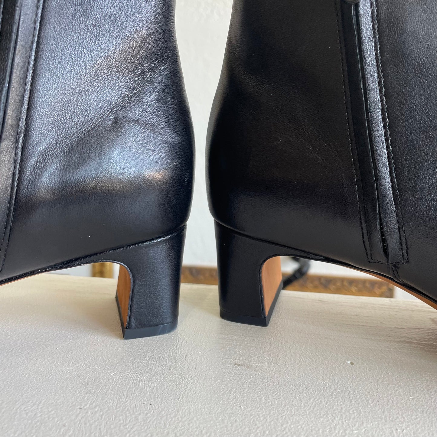Vince Black Leather Silvana Booties | Size 9.5