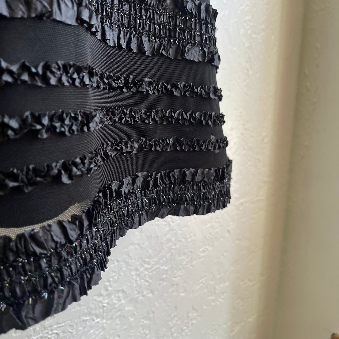 Black Ruffle Glitter Dress | 0/xsmall