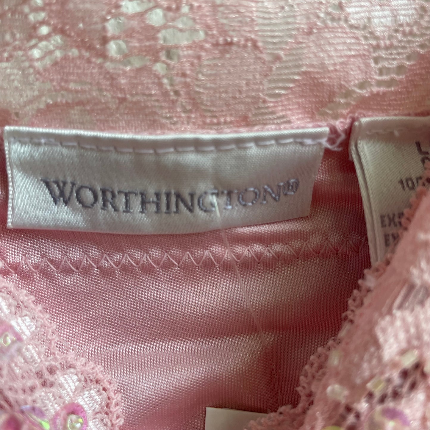 Baby Pink Sequenced Lace Top| Large