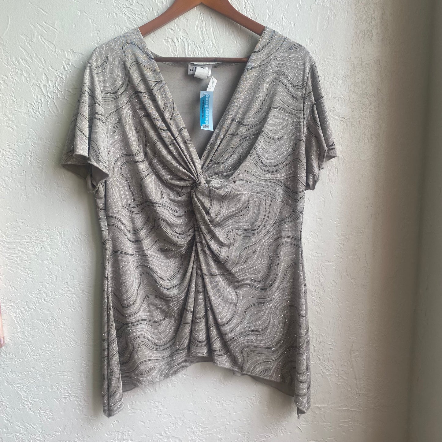 Shirred Black & White Top | One Size