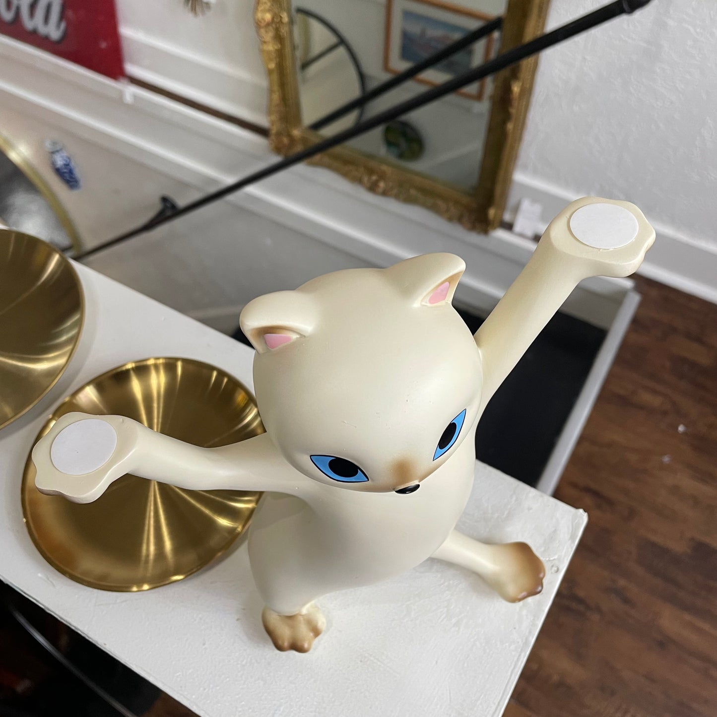 Ceramic Cat Double Tray Sculpture