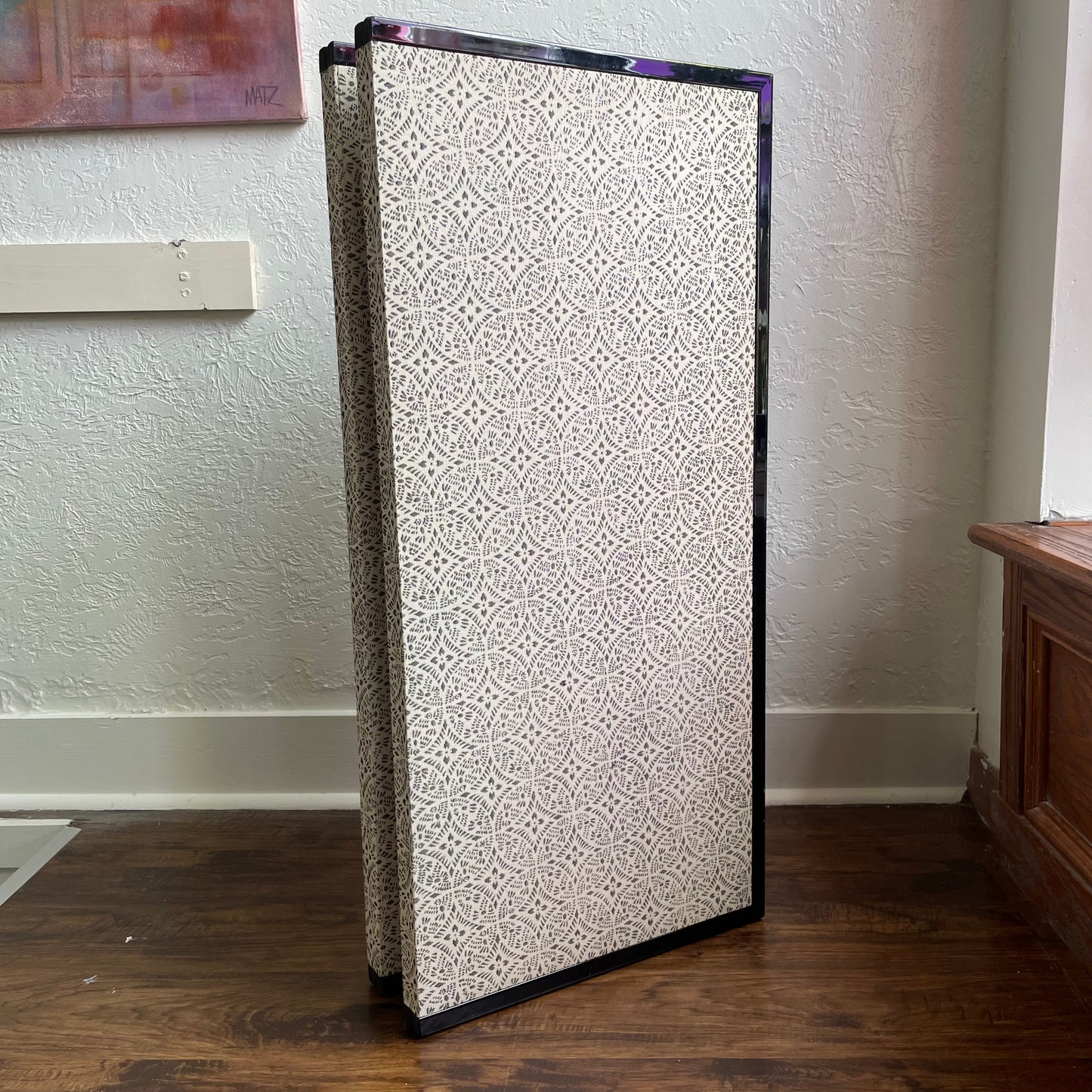 Japanese 4-Panel Handpainted Folding Screen of Lady Murasaki Shikibu 1940 - 1950's