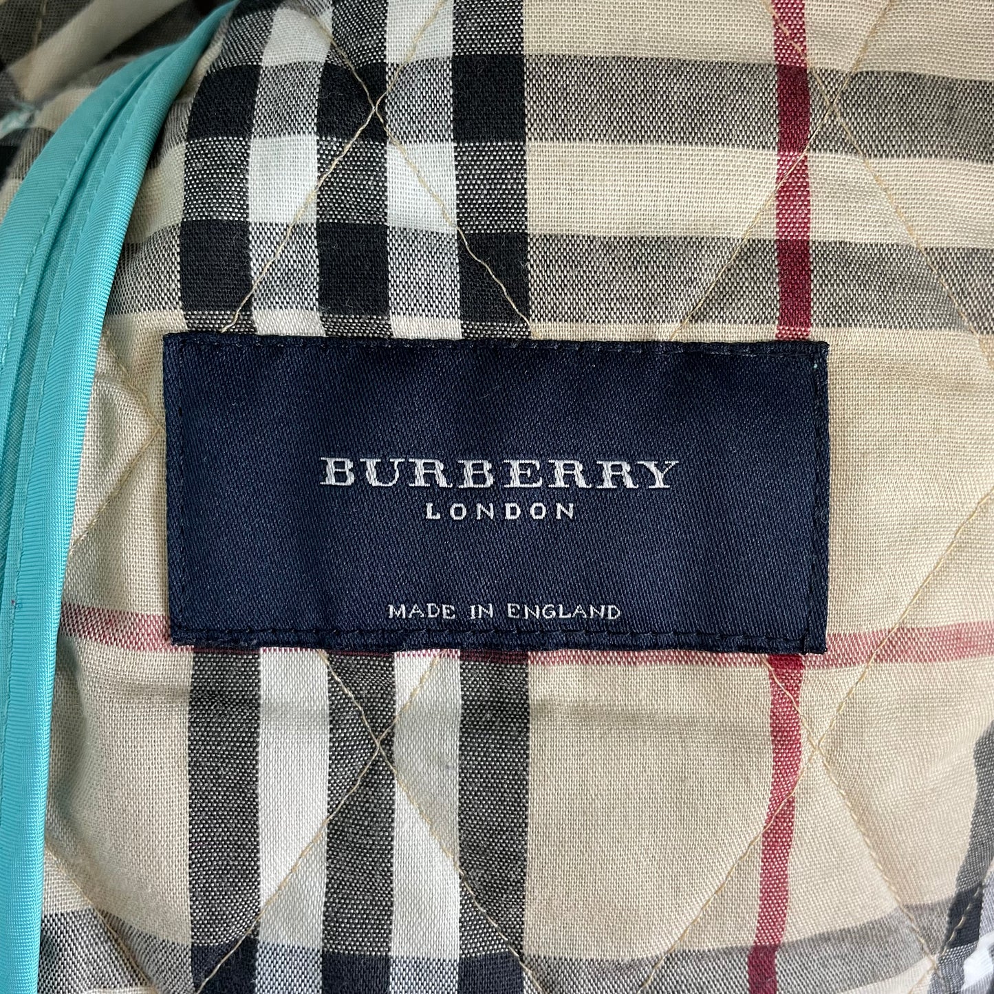 Burberry Quilted Logo Jacket - Turquoise