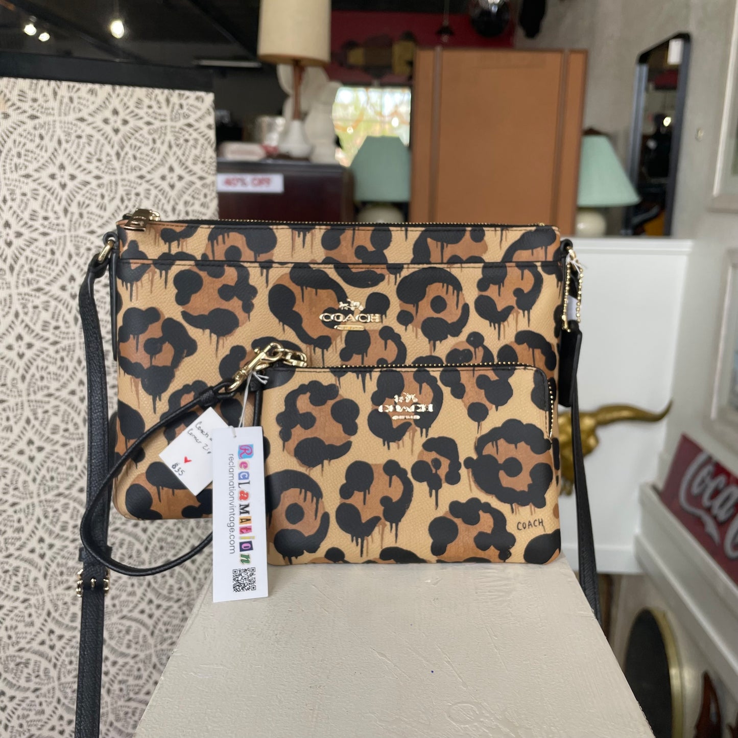 Coach x Baseman Corner Zip Wallet in Wild Beast Print