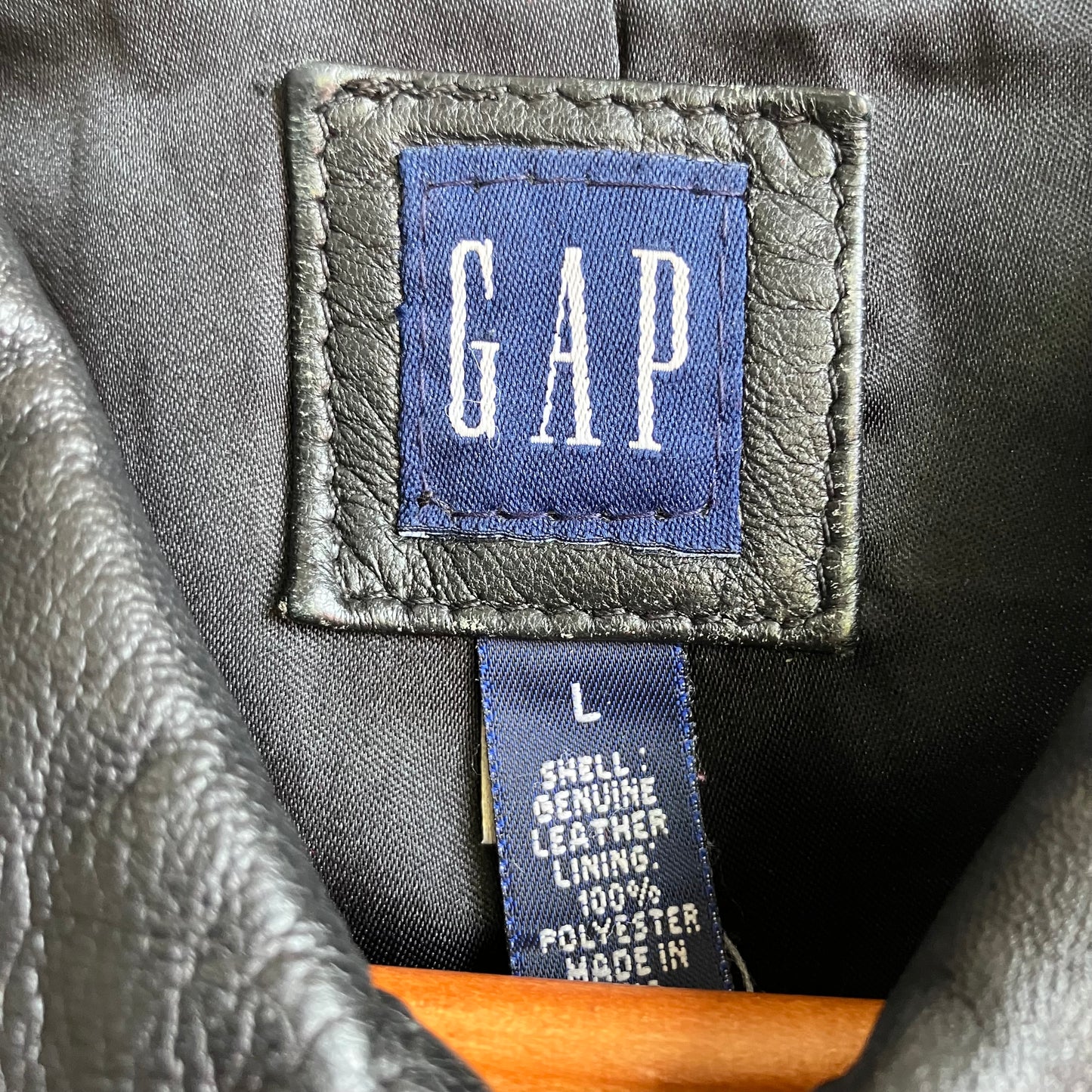 Gap Leather Black Cropped Jacket Large