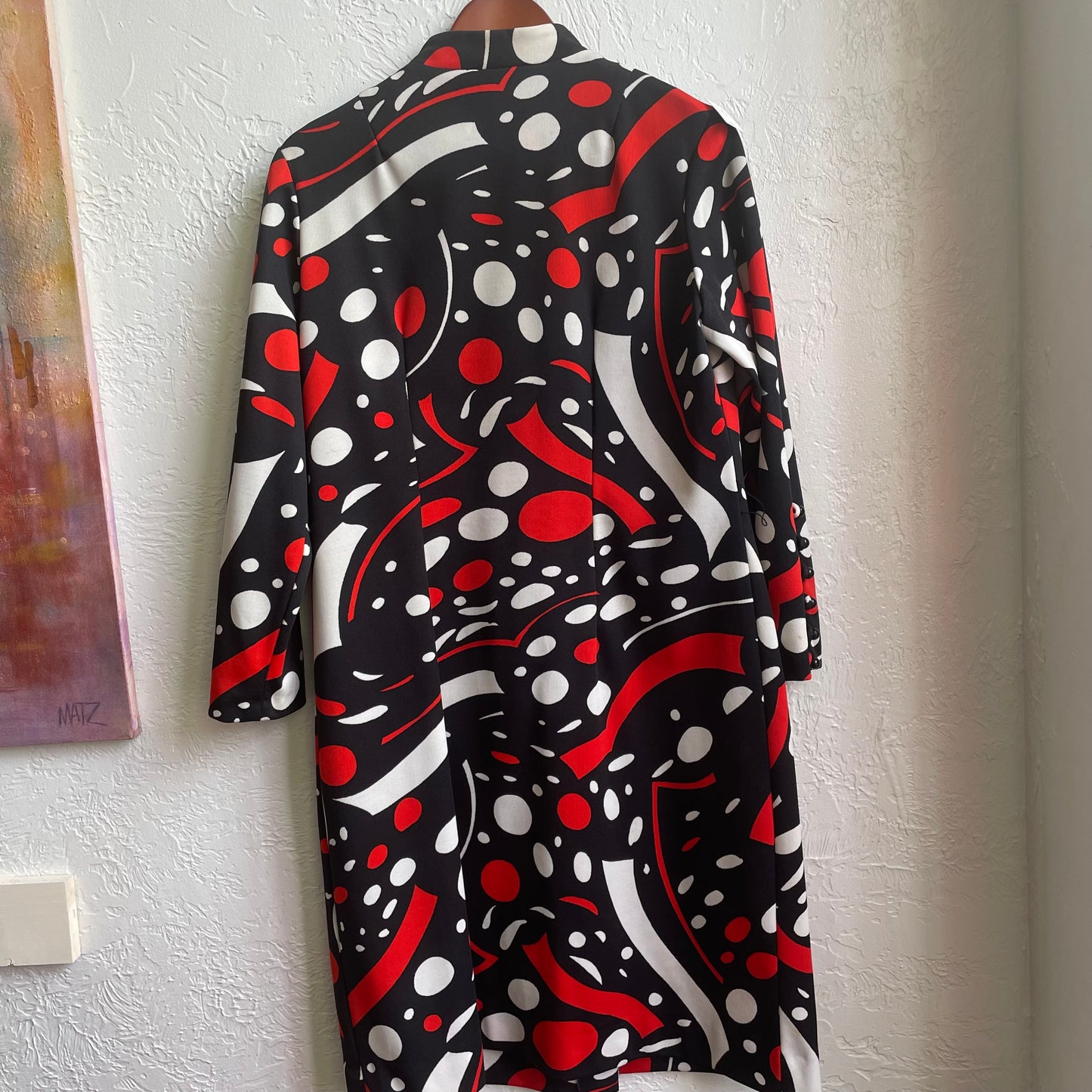 Red & Black Vintage 70’s Midi Multi Design Dress | XL