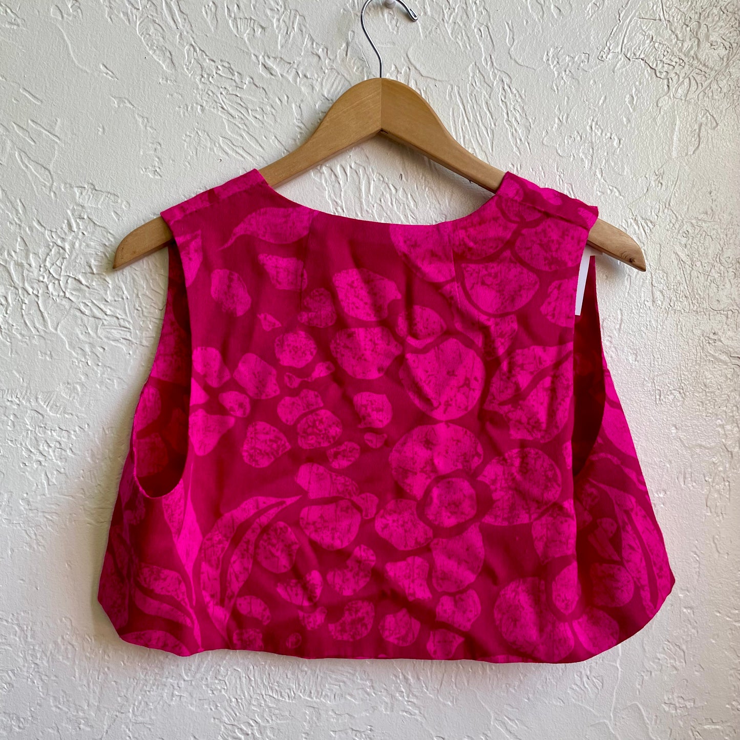 Magenta Colored Cropped Vest With Pink Spots | Small