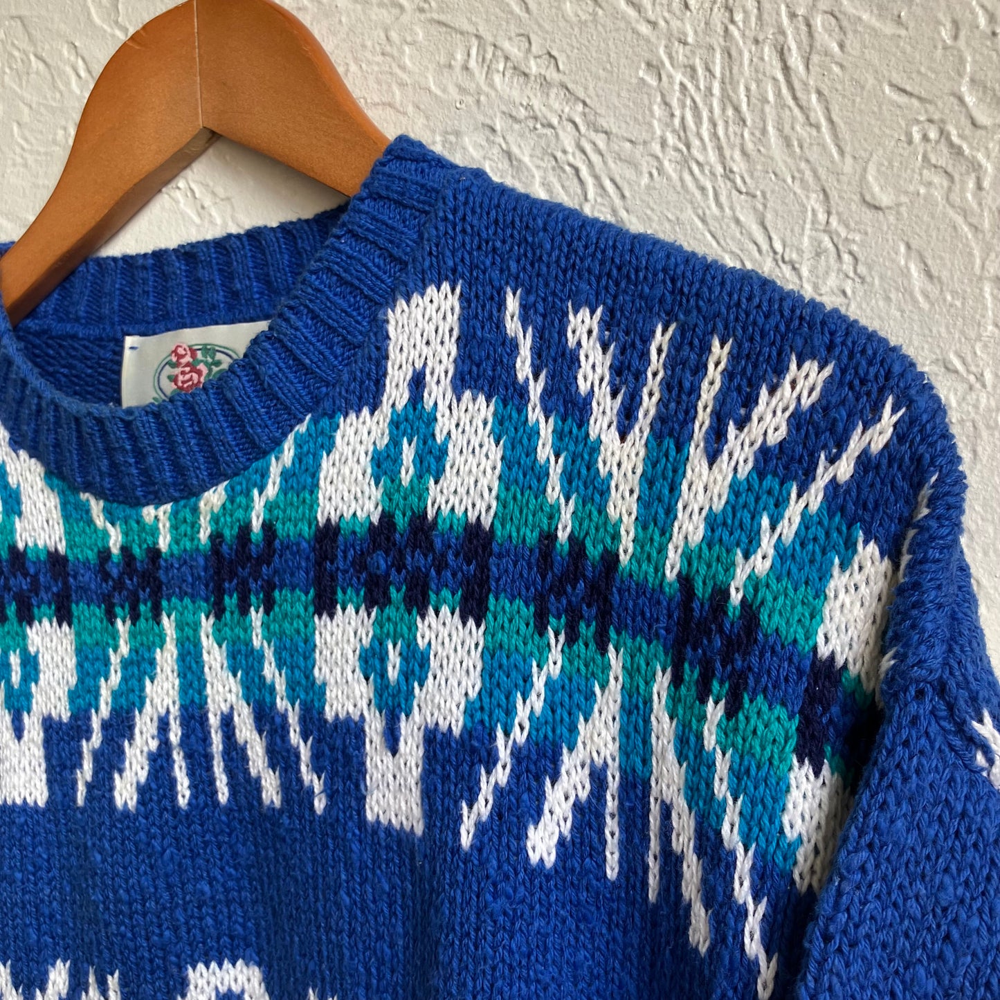 Vintage Cotton Sweater American Portrait Medium