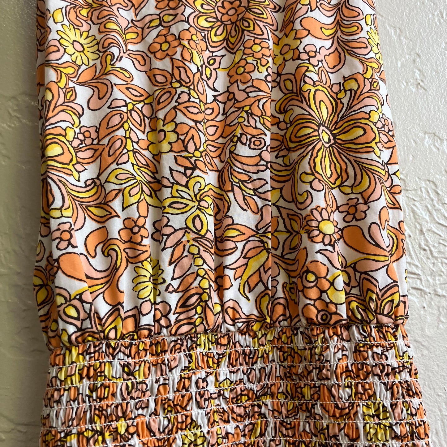 Floral Orange & Yellow Maxi Dress | Medium