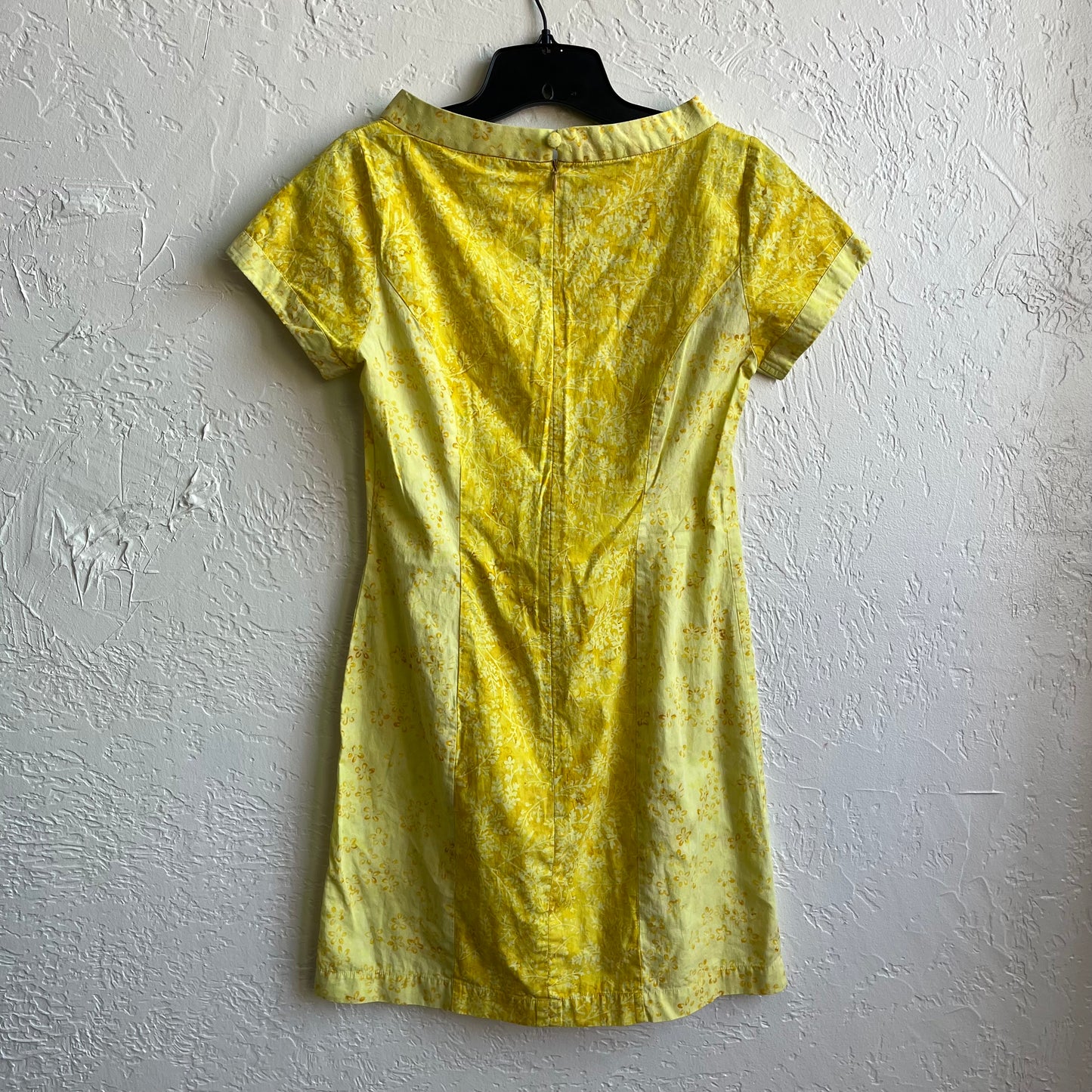 60's Mod Butter Yellow Floral Midi Dress | Petite Small
