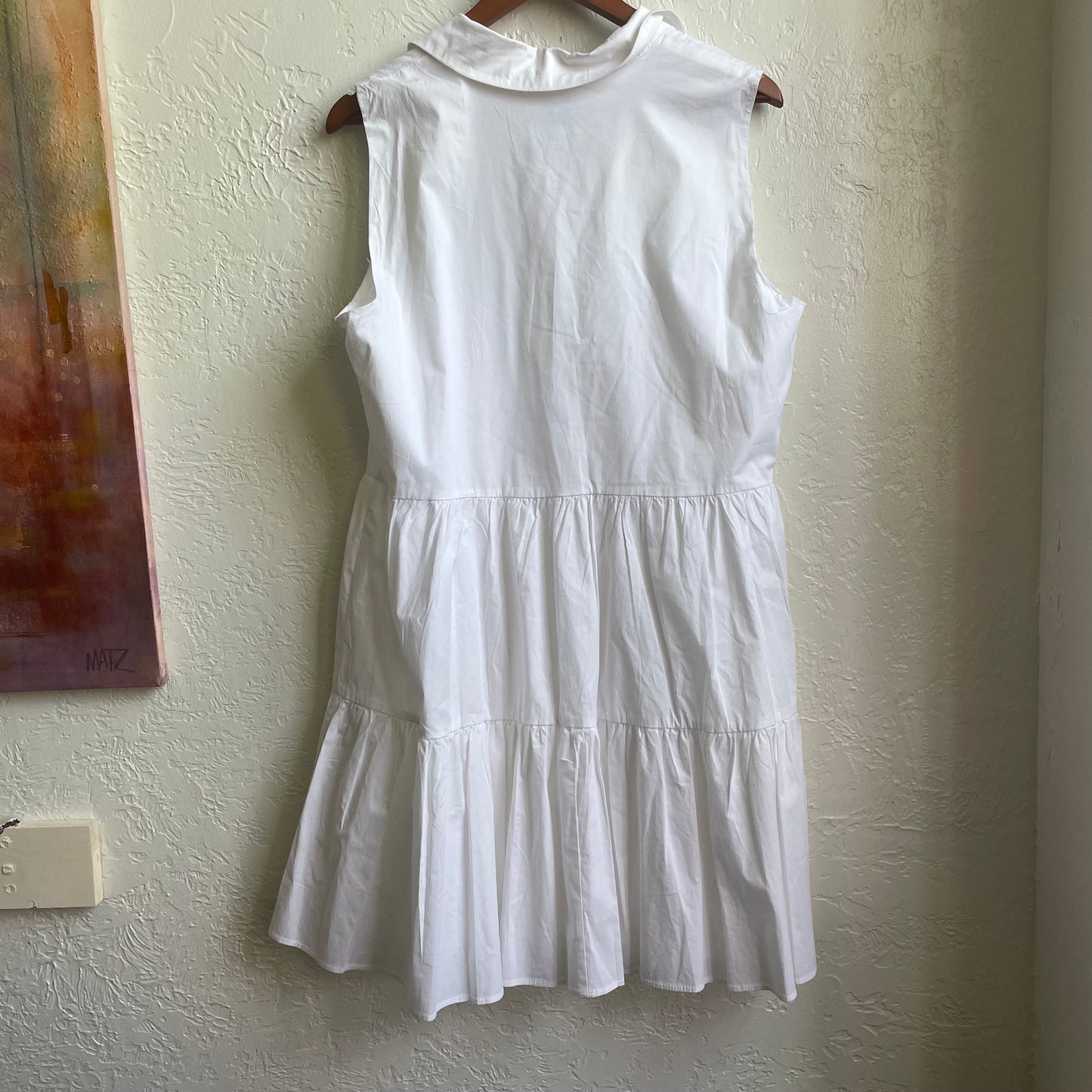 White Summer Style Button Up Dress | Large