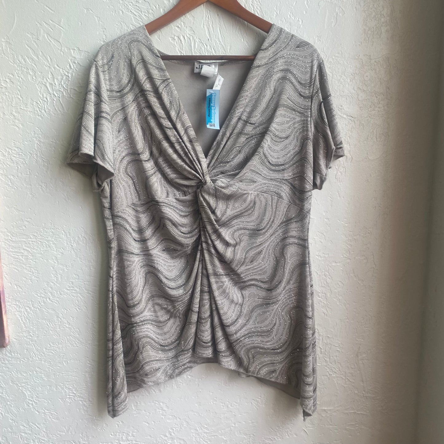 Shirred Black & White Top | One Size