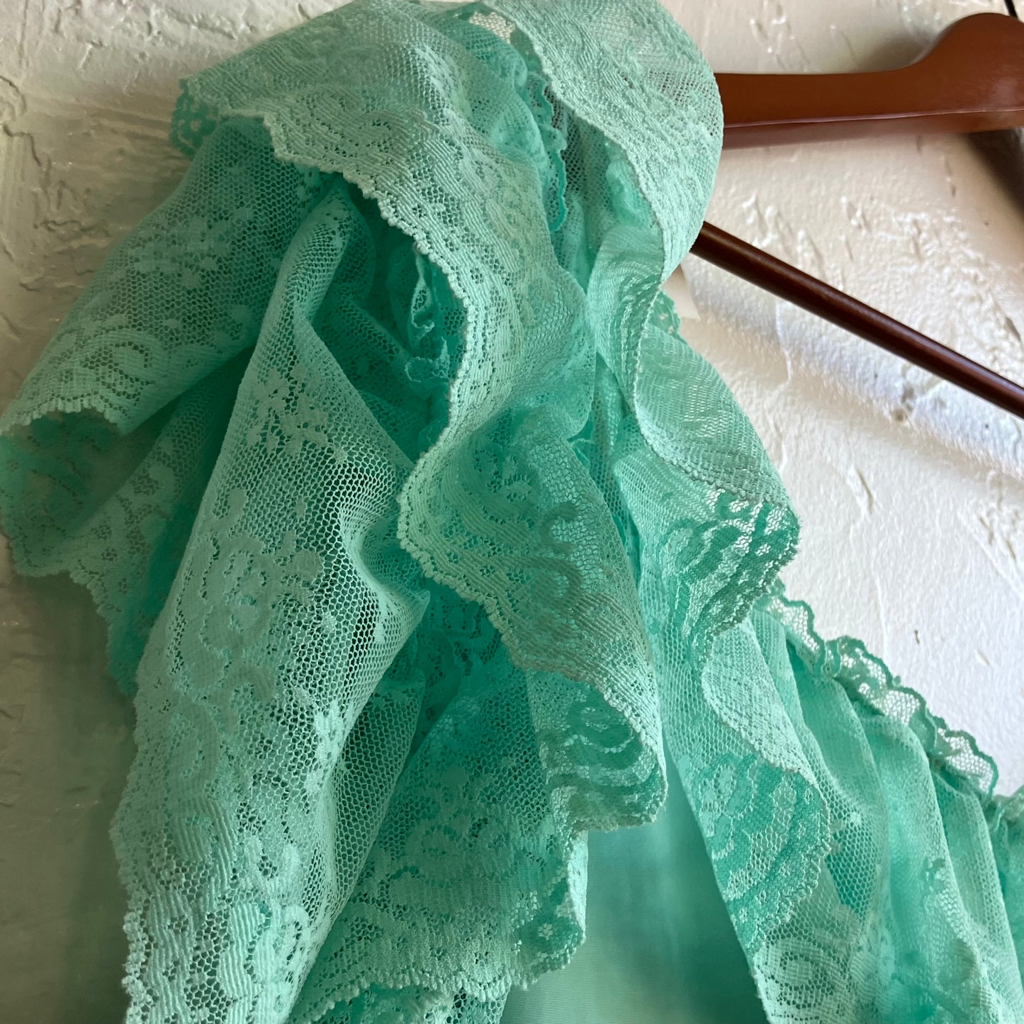 90’s Teal Ruffle Maxi Dress | Large