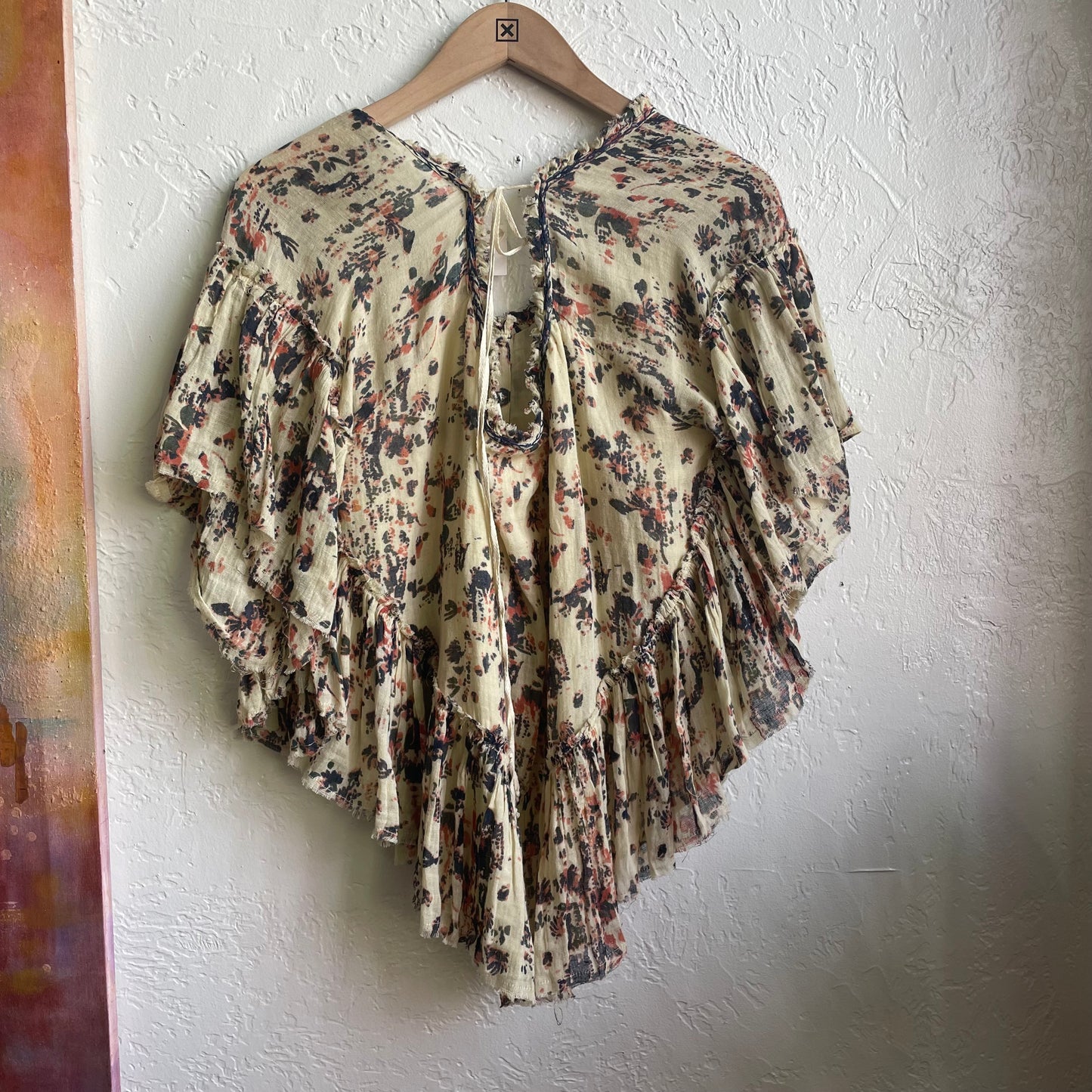 Free People Floral Slouch Shoulder Top | Medium