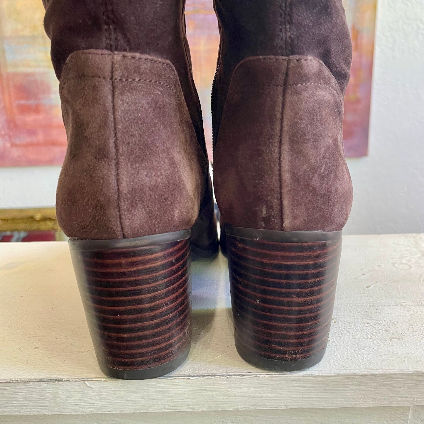 Nine West Velvet Chocolate Boots | Size 8