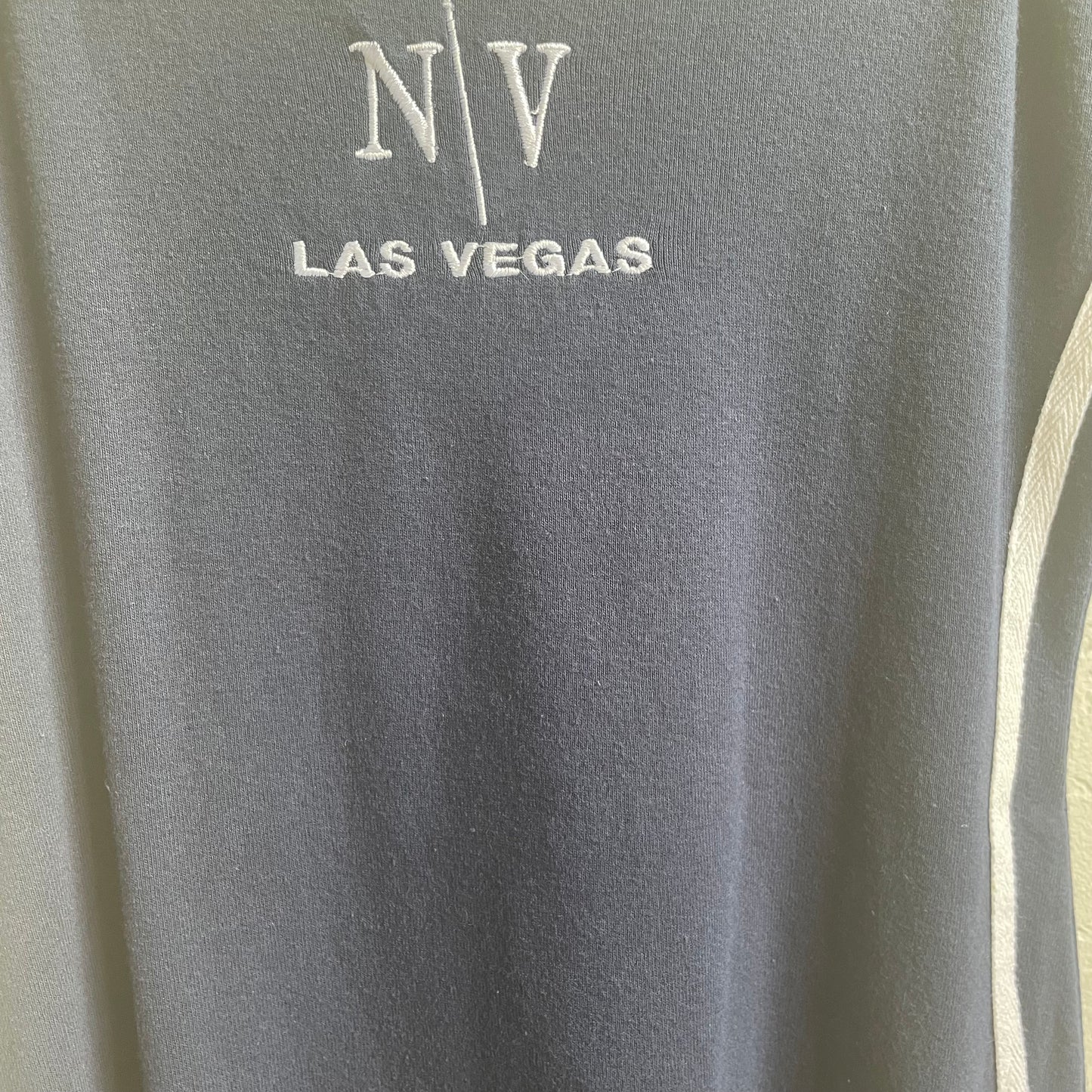 Blue & White Cotton Midi Las Vegas Dress | Large