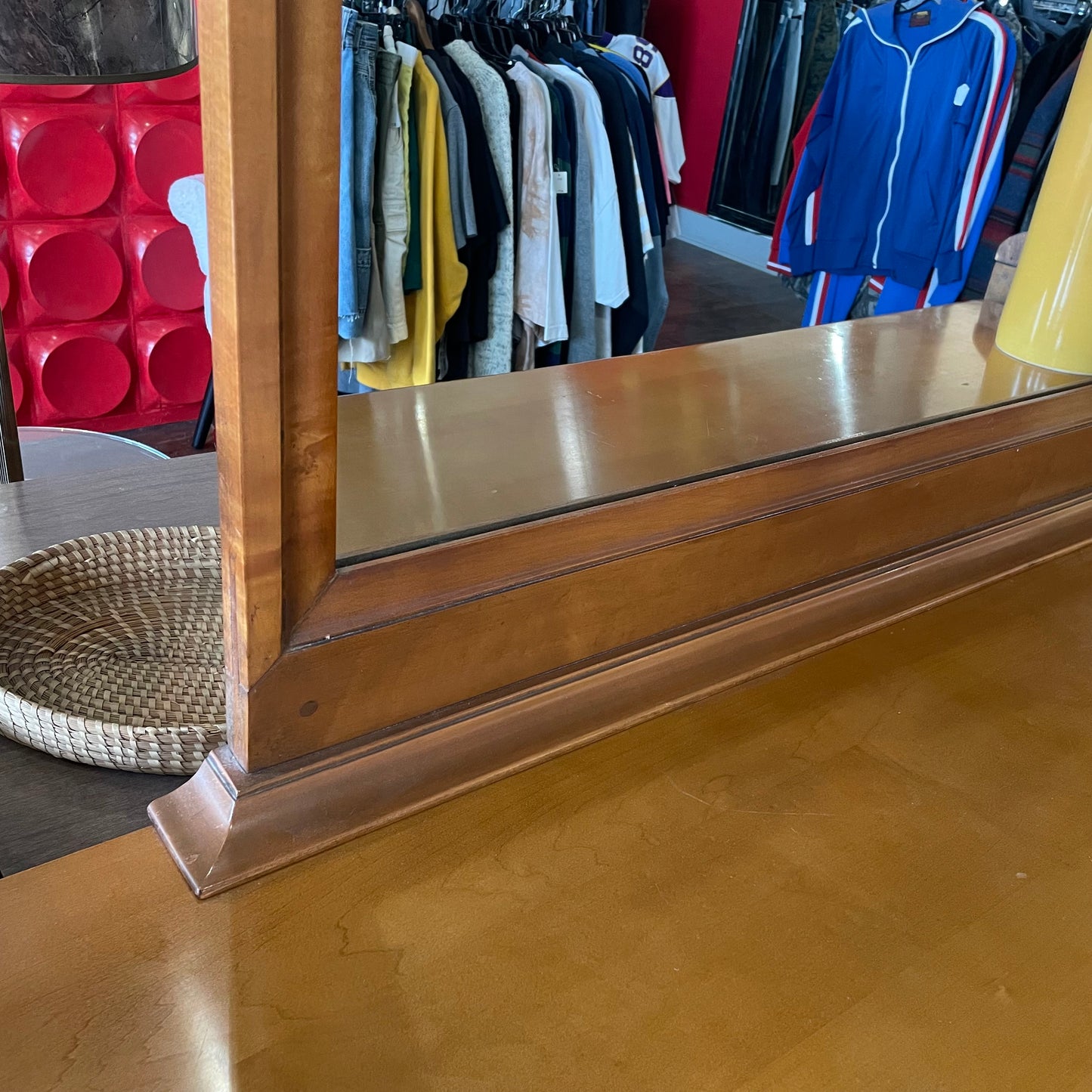 90s Maple Wood 11 Drawer Dresser with Mirror
