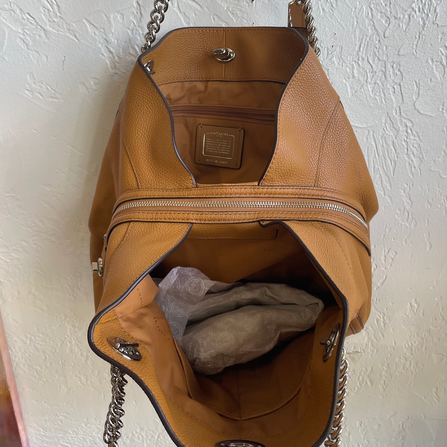 Coach Edie Pebble Leather Turnlock Shoulder Bag (Brand New)