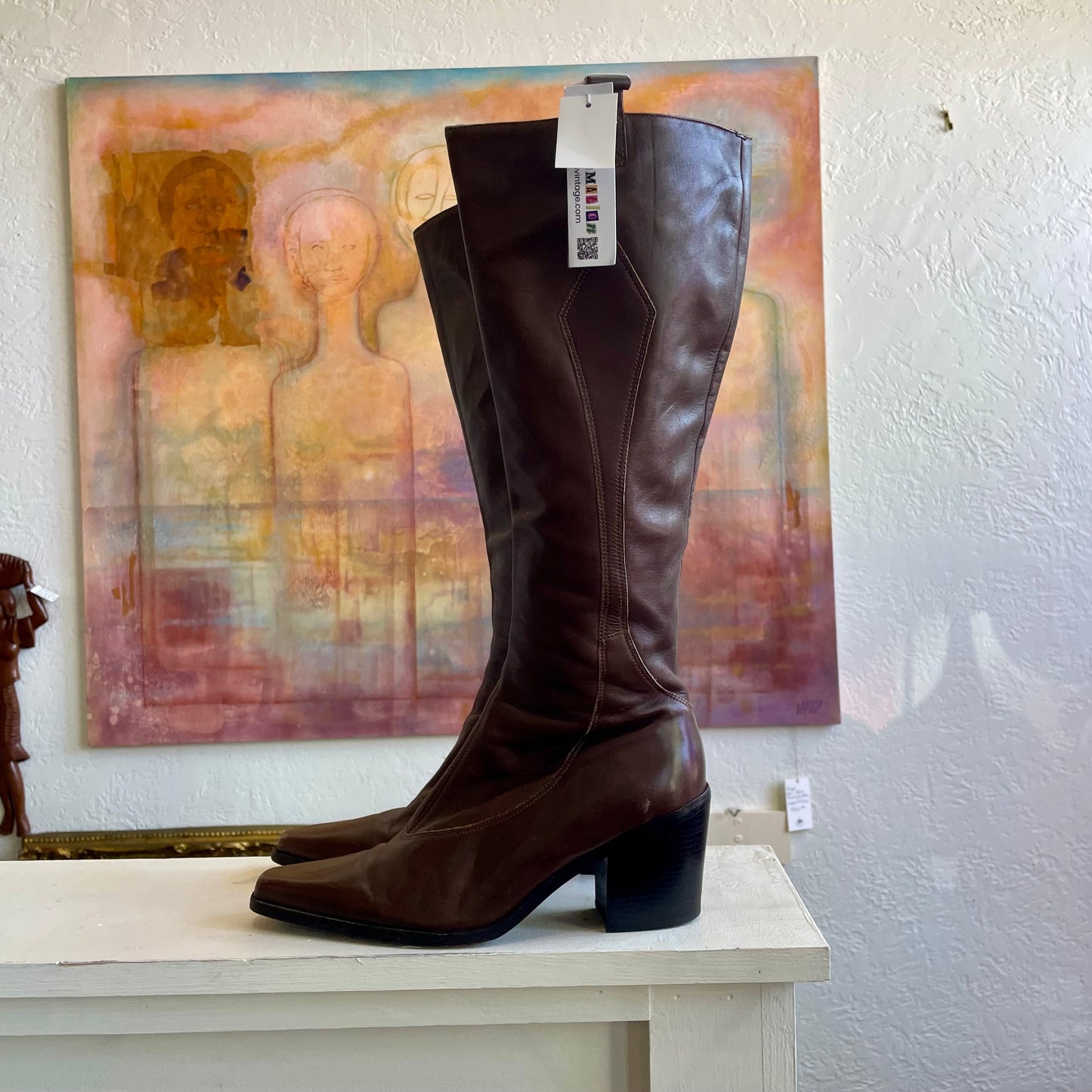 Women’s Cowboy Leather Boots | Size 10