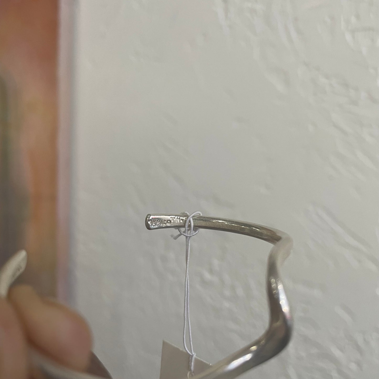 Modernist .925 Sterling Silver Vintage Mexico Abstract Cuff Bracelet