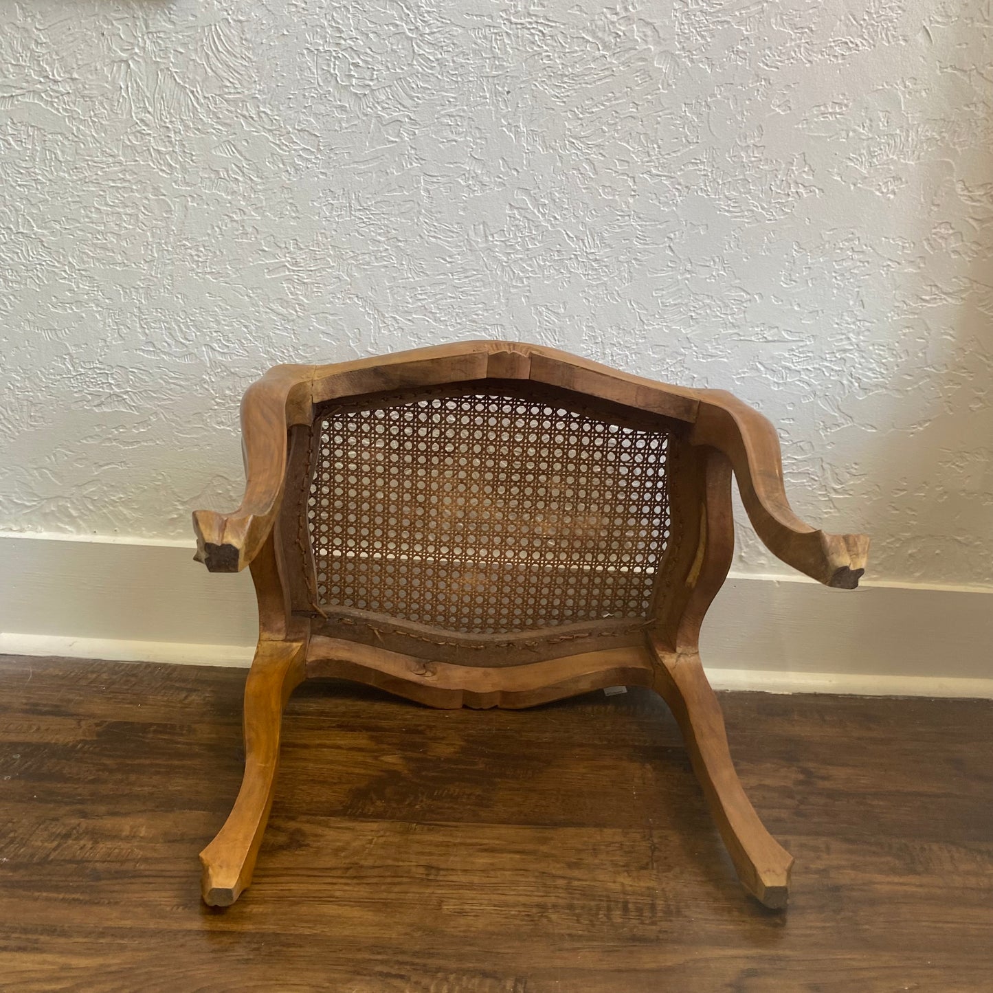 Antique Italian Rococo Foot Stool with Cane Top