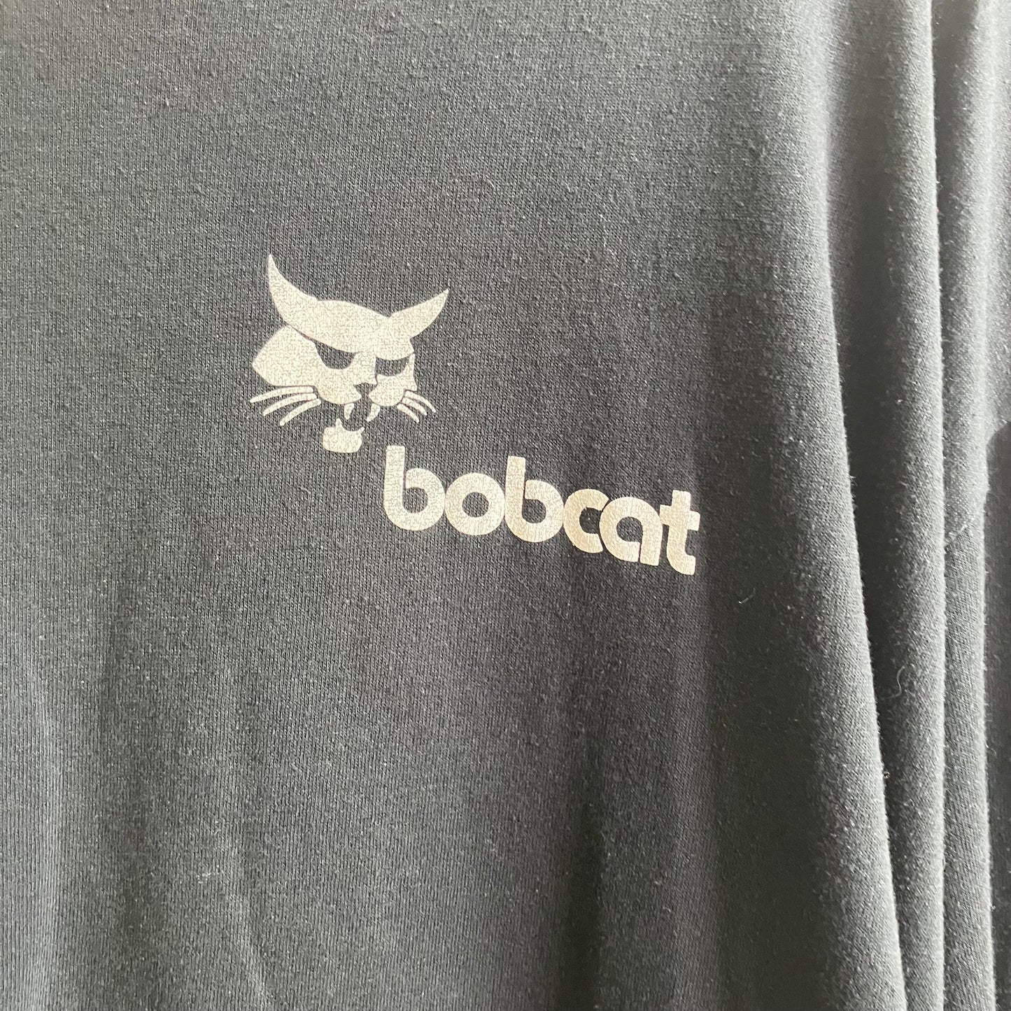 Vintage Black Cropped Bobcat Shirt | XL
