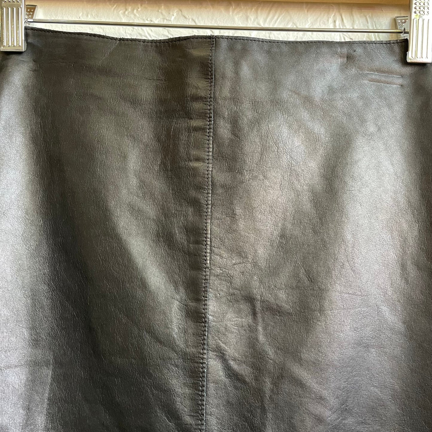 Black Kenneth Cole Leather Midi Skirt | XS