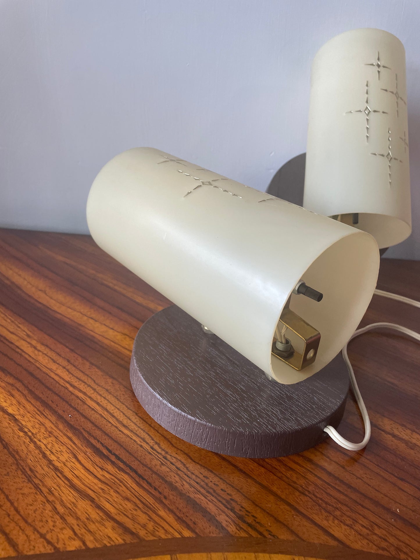Set of 2 Mid-Century Plastic Atomic Wall Sconces