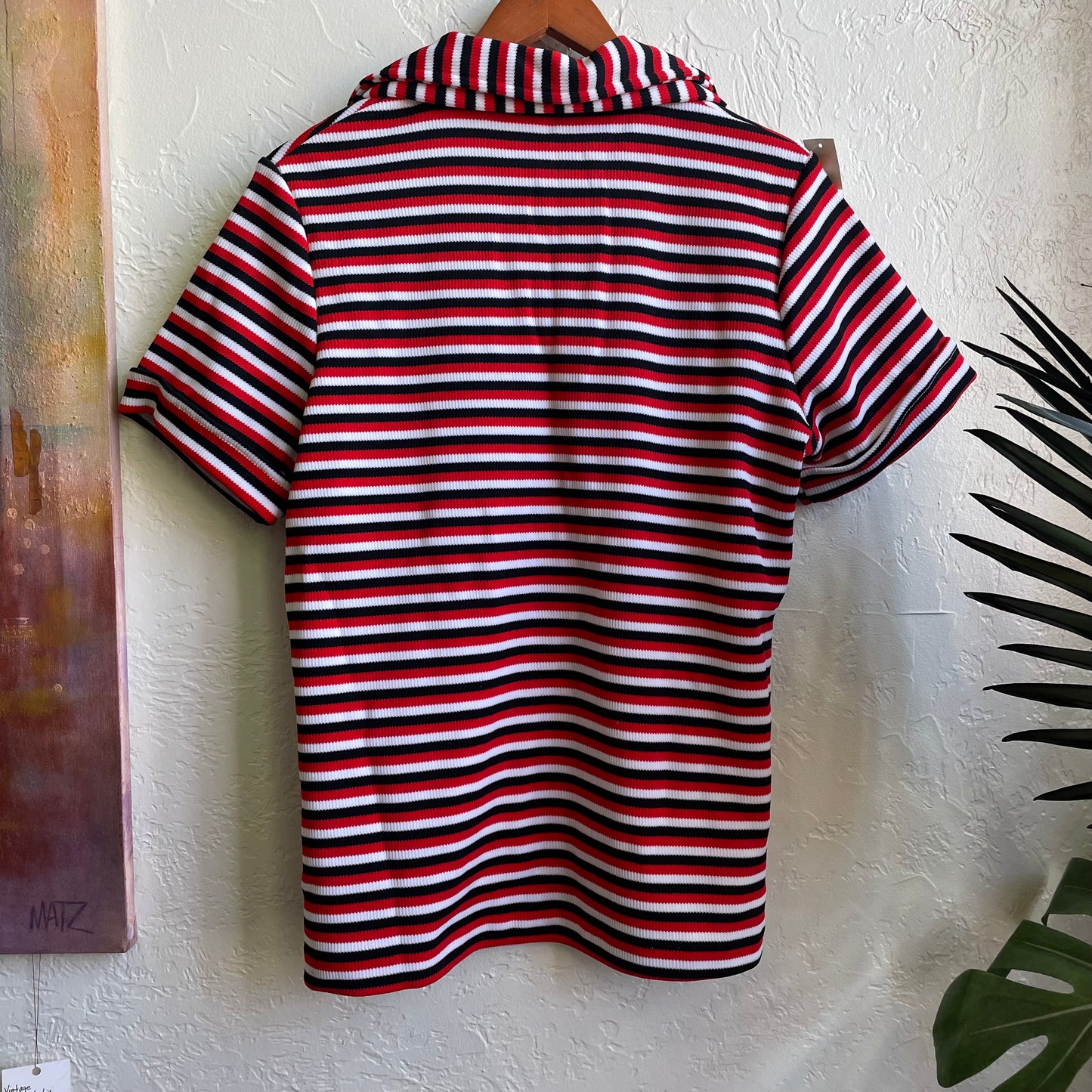 70’s Red Striped Shirt | XL