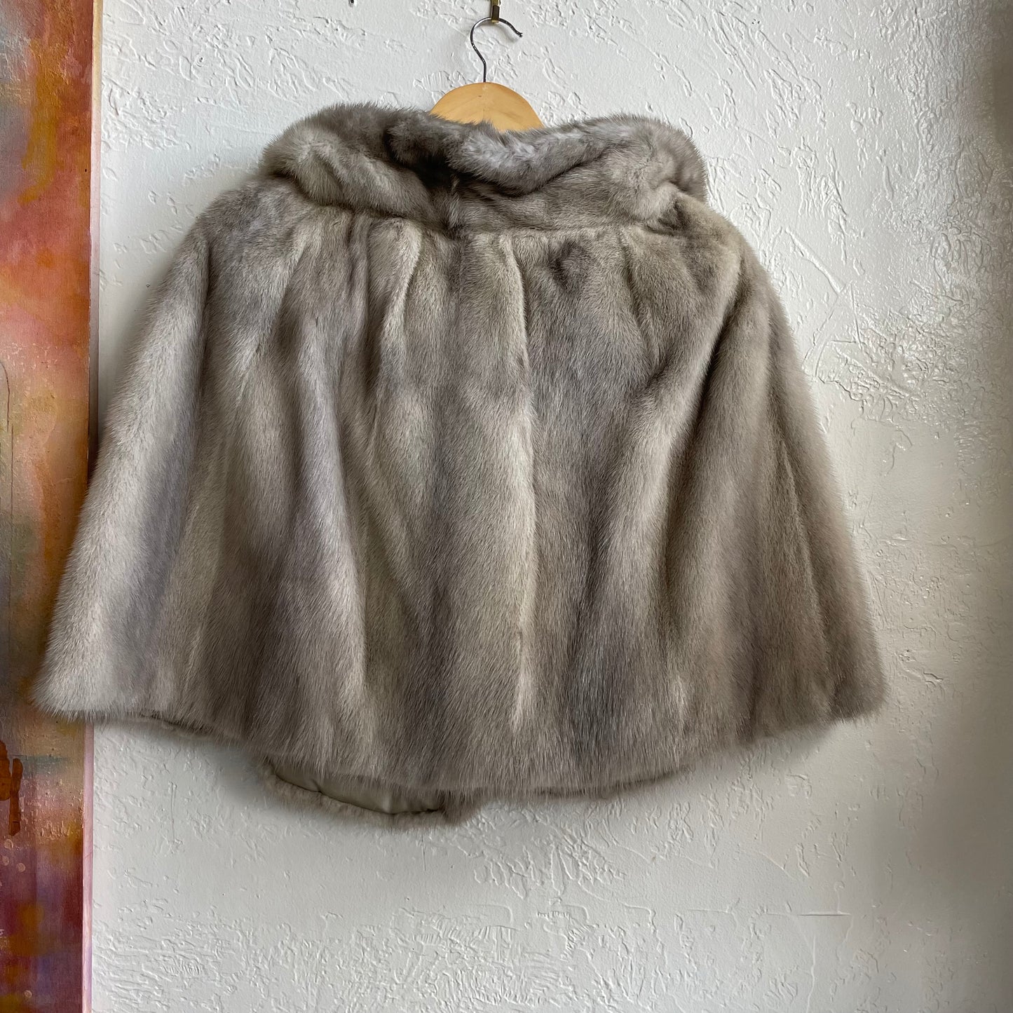 Grey Short Mink Fur 1960's | Large