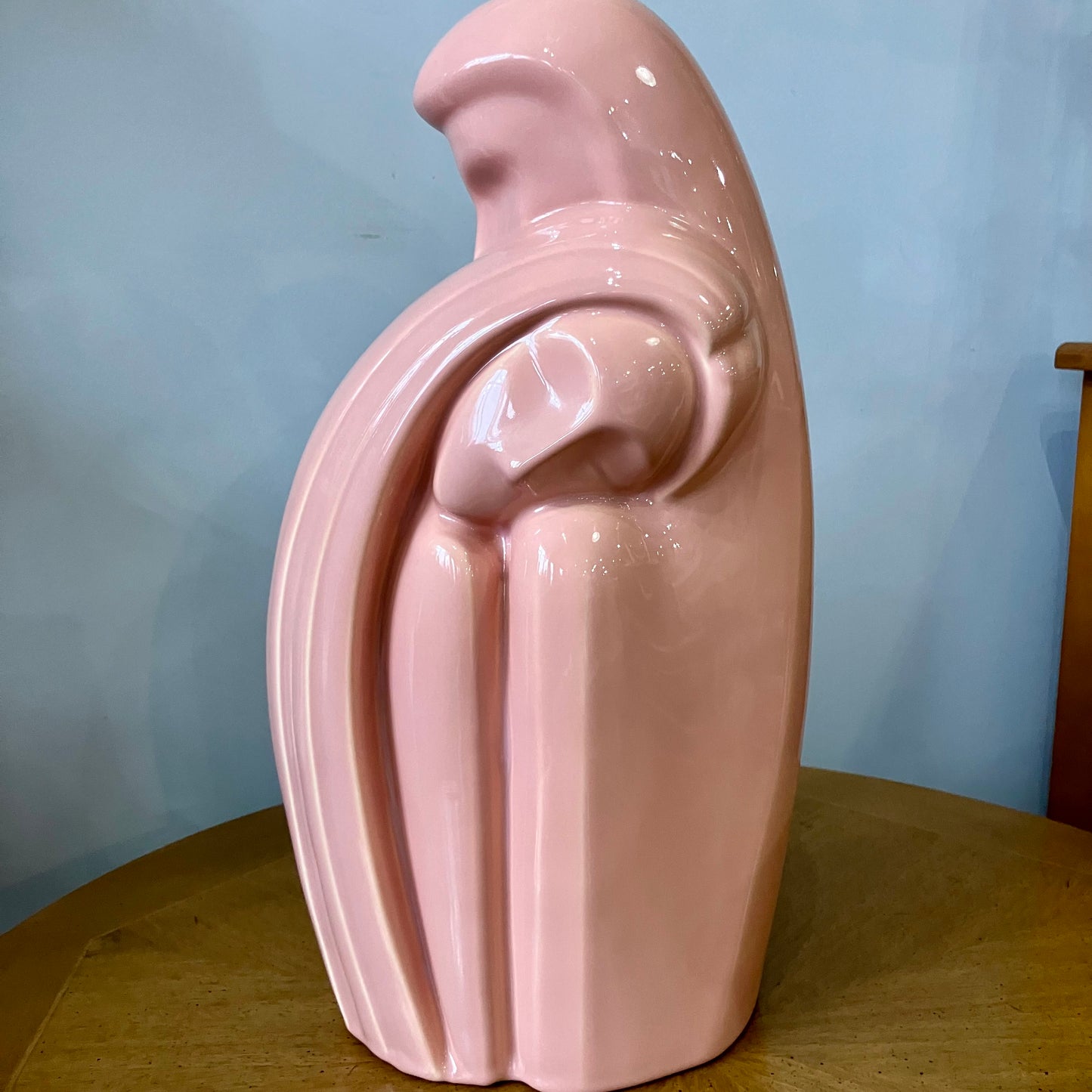 Haeger Pottery Lovers Embrace 6051 Statue Art Deco Large 18” Pink Vintage