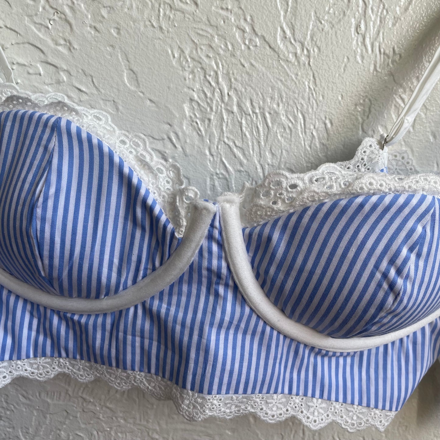 Blue & White Bralette | large