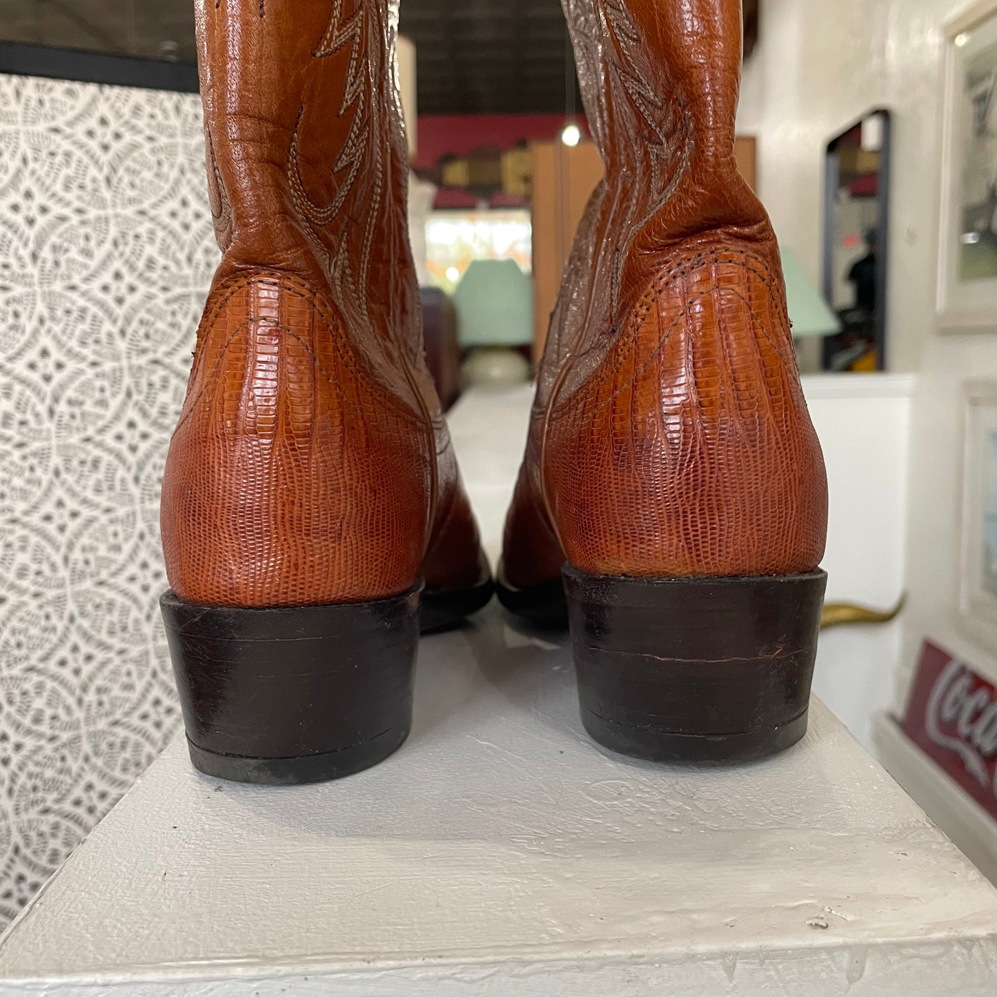 Dan Post Lizard Leather Cowgirl Boots Vintage | Size 8