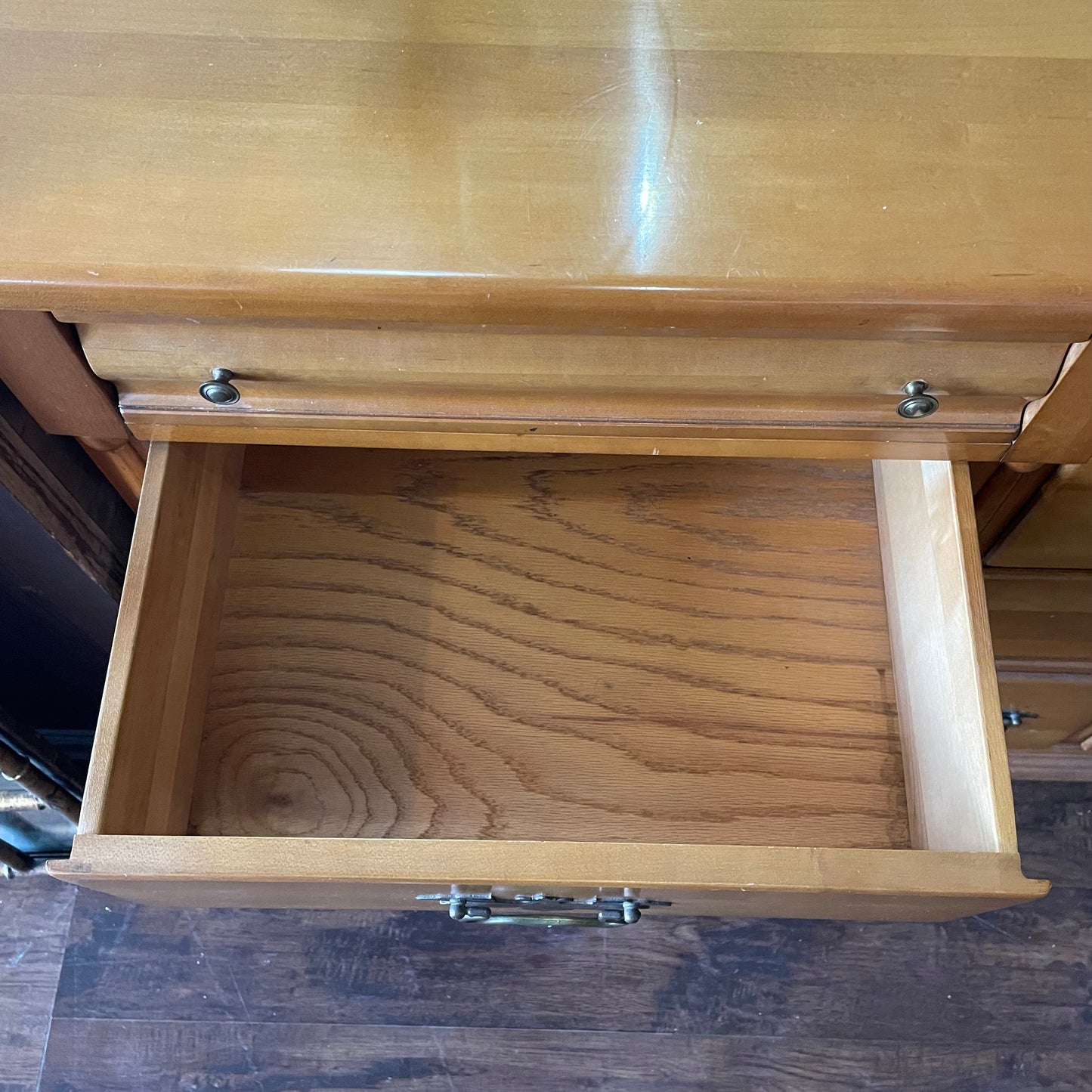 90s Maple Wood 11 Drawer Dresser with Mirror