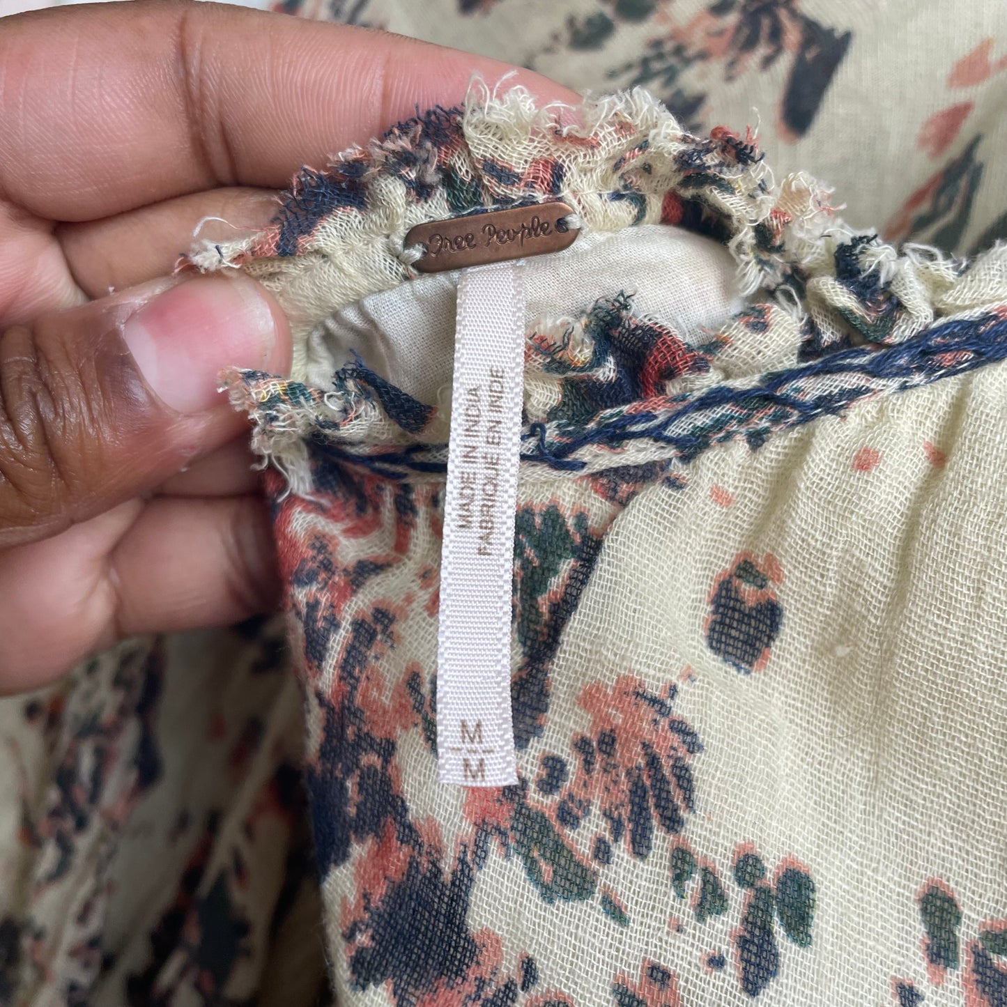Free People Floral Slouch Shoulder Top | Medium