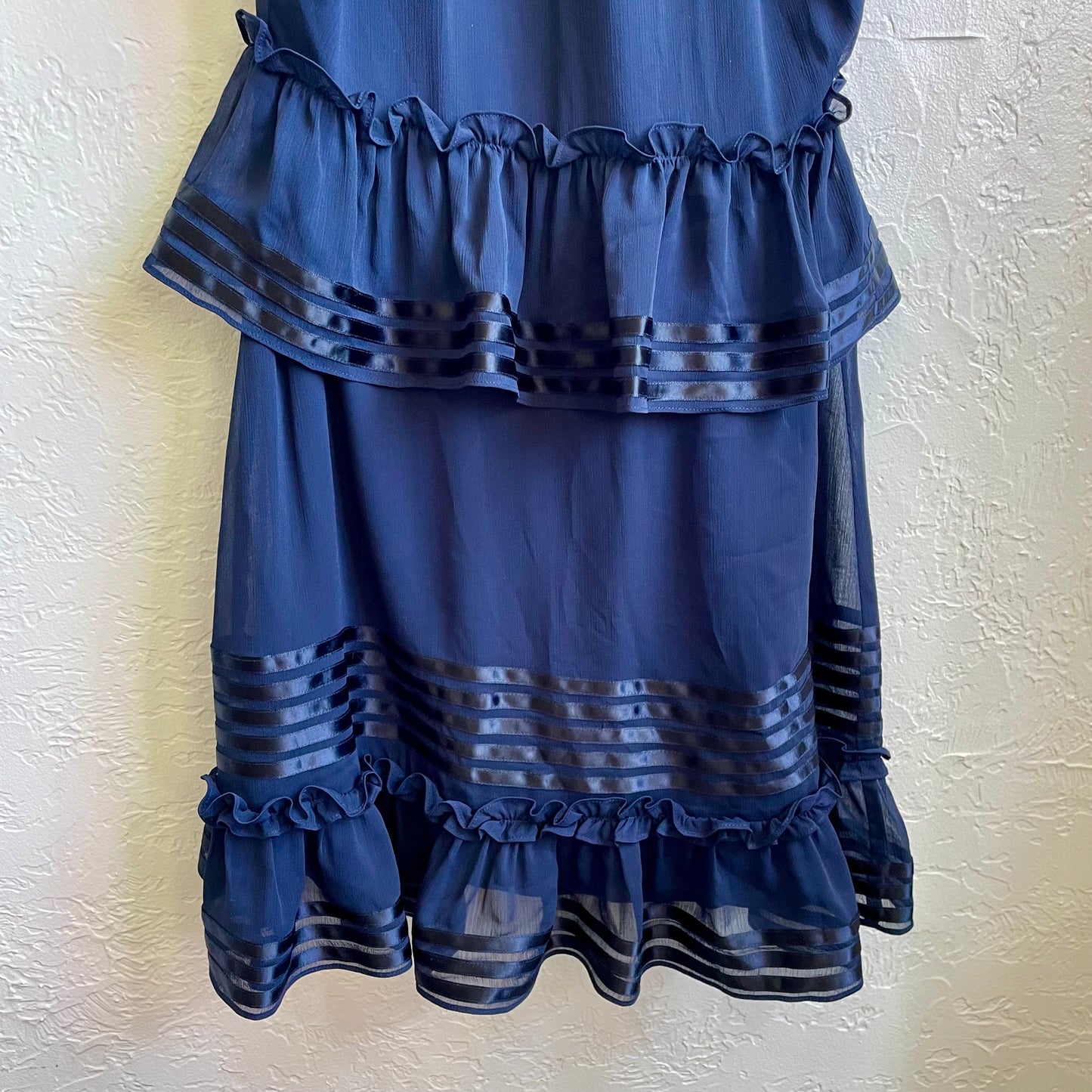 Dark Blue Layered Ruffle Dress | Small