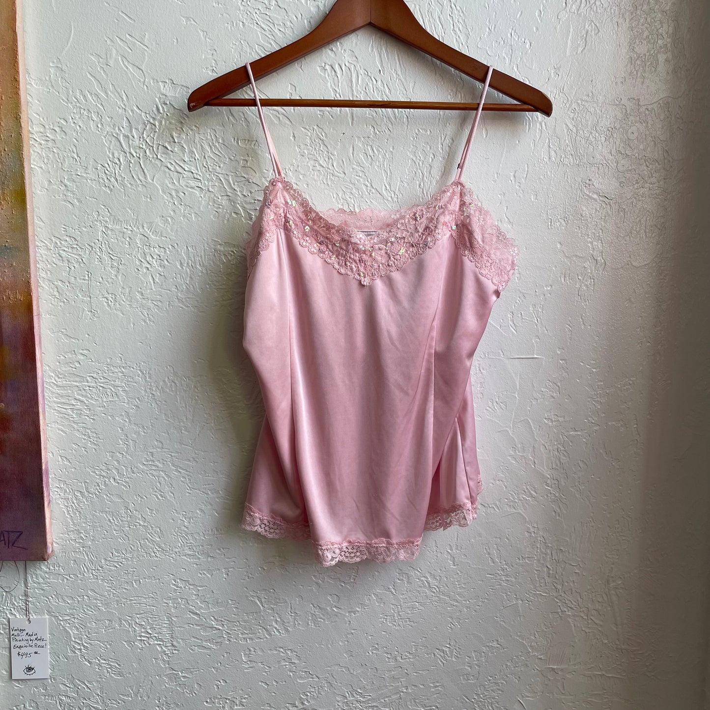 Baby Pink Sequenced Lace Top| Large
