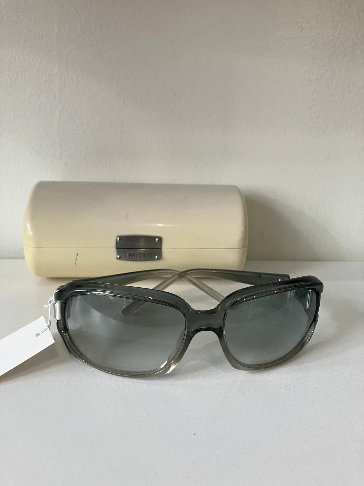 Vintage Y2K Jimmy Choo Gray Sunglasses with Case