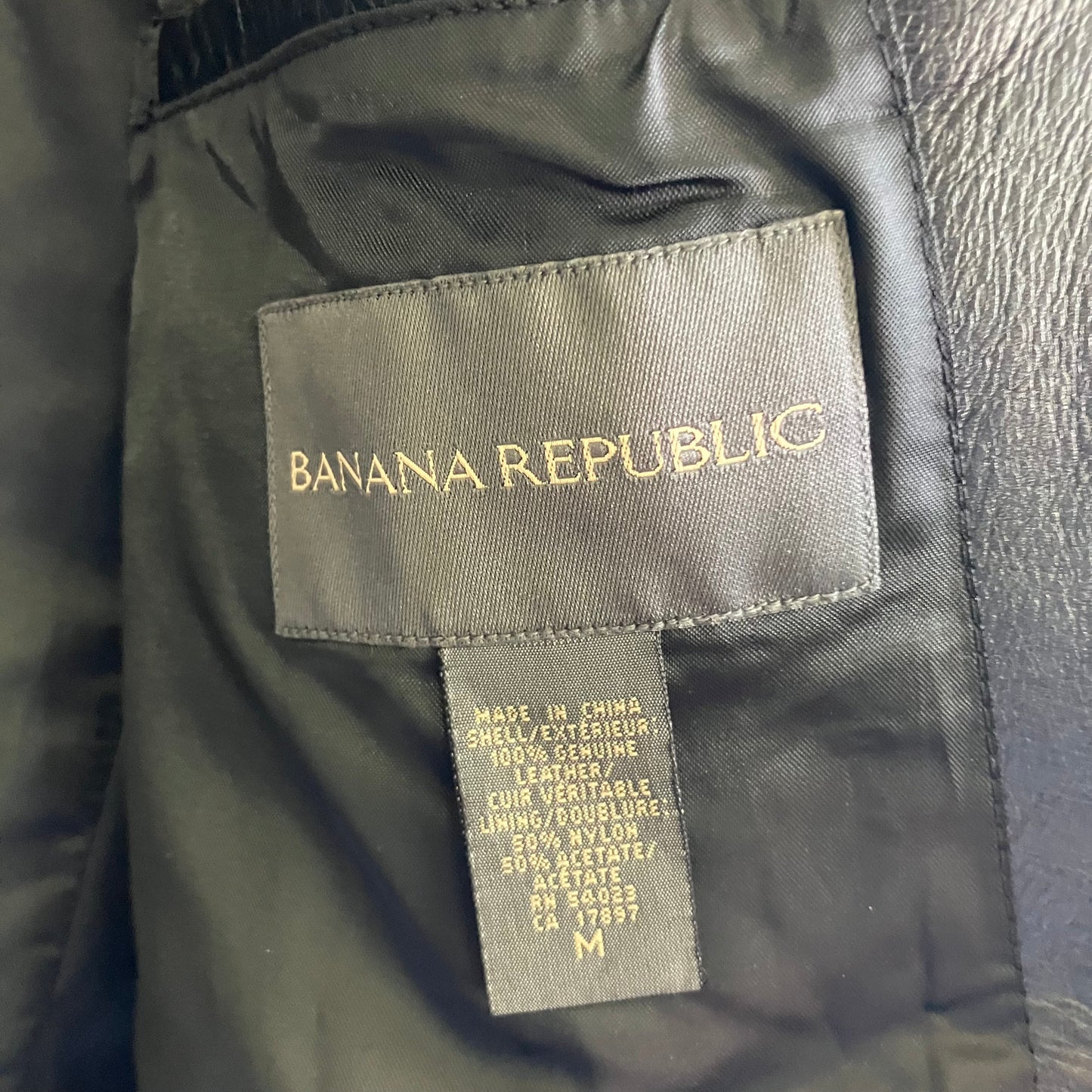 Banana Republic Black Leather Blazer Medium