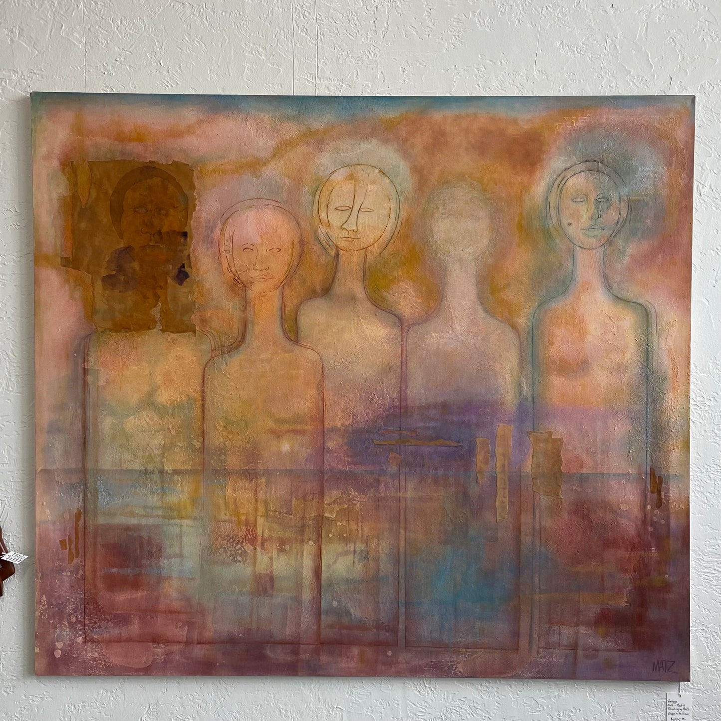 Mult-Media Canvas Painting Vintage MATZ | 52" x 46"