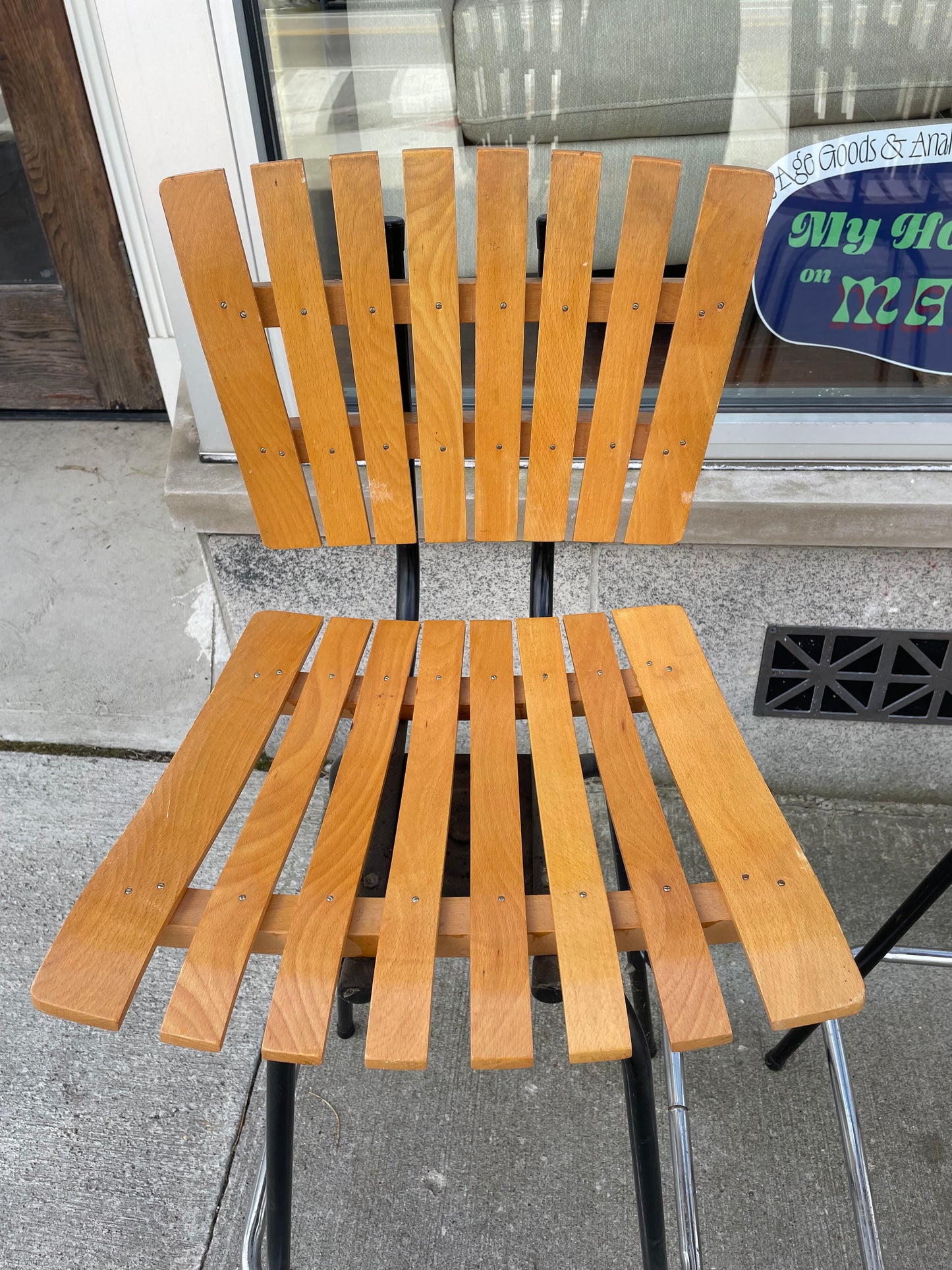 Arthur Umanoff Style Slat Barstools Set of 4 1960s