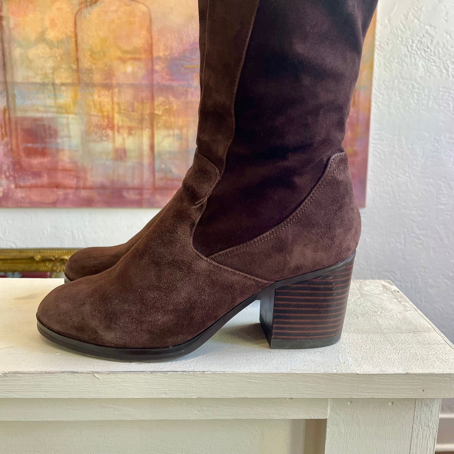 Nine West Velvet Chocolate Boots | Size 8