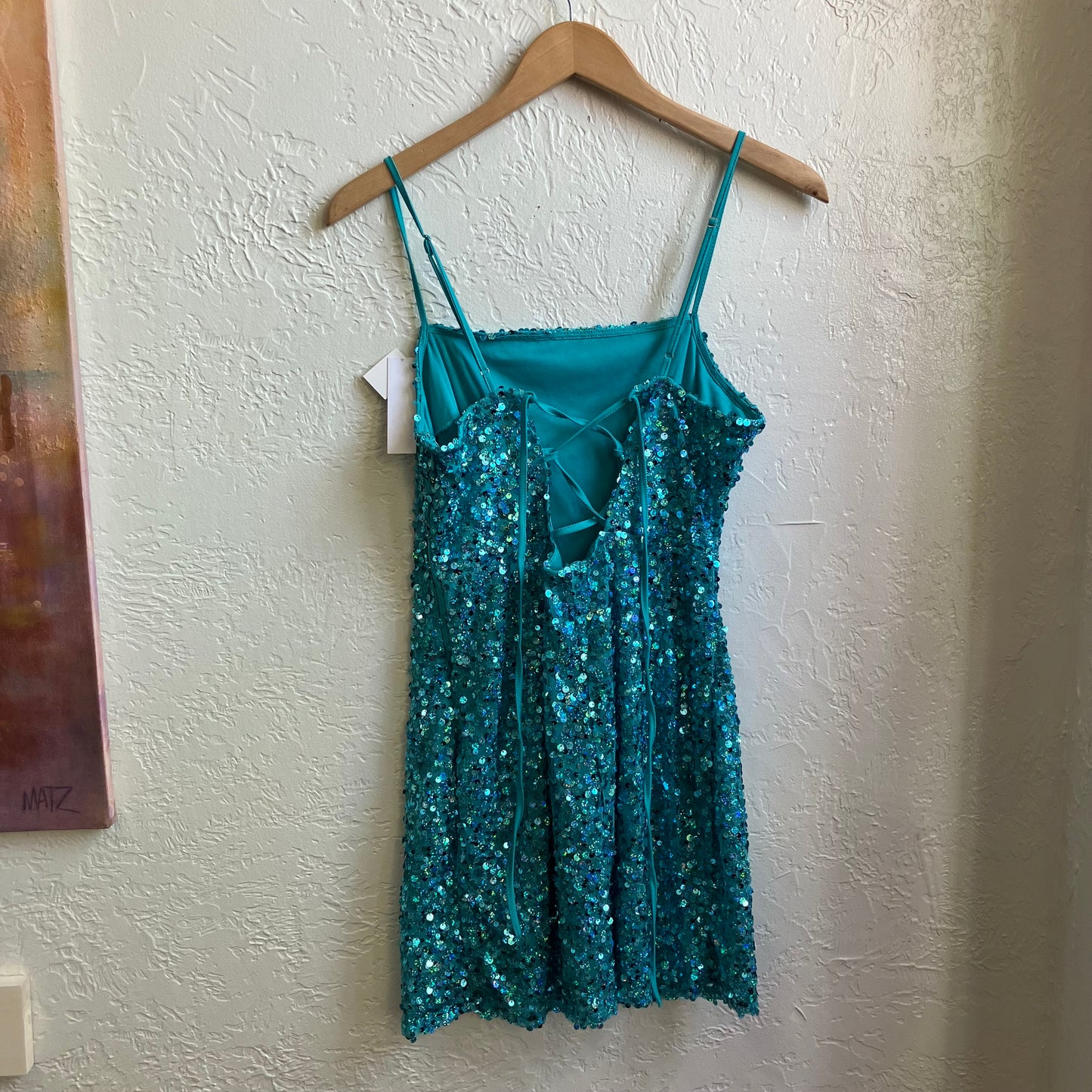 Sequence Teal Slit Dress | Medium