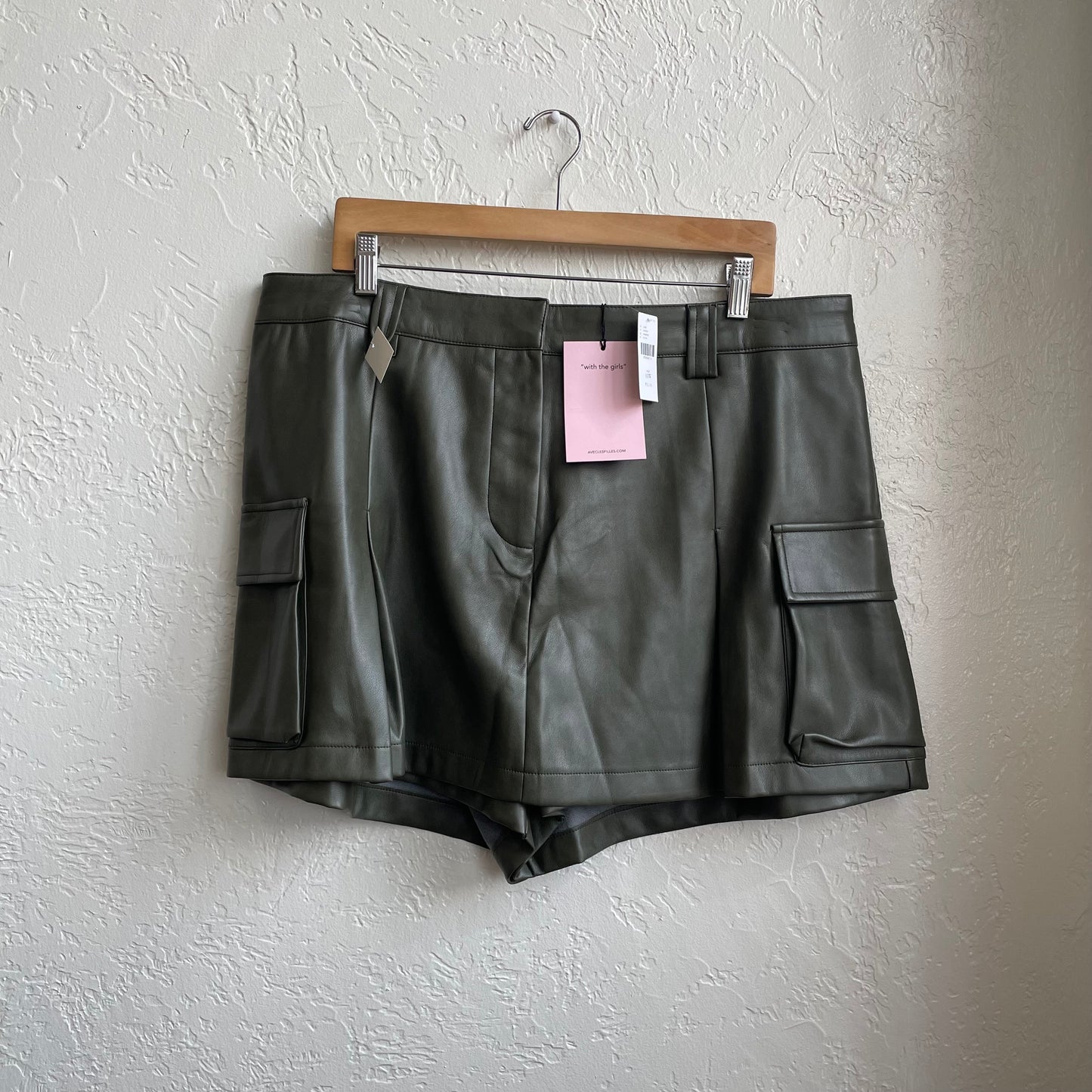 Faux Leather Cargo Skort | XXL/18