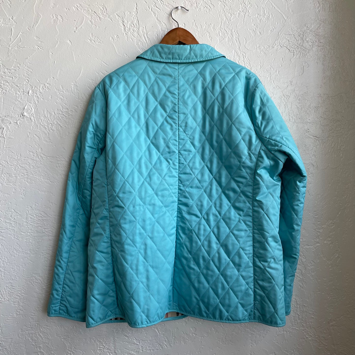 Burberry Quilted Logo Jacket - Turquoise
