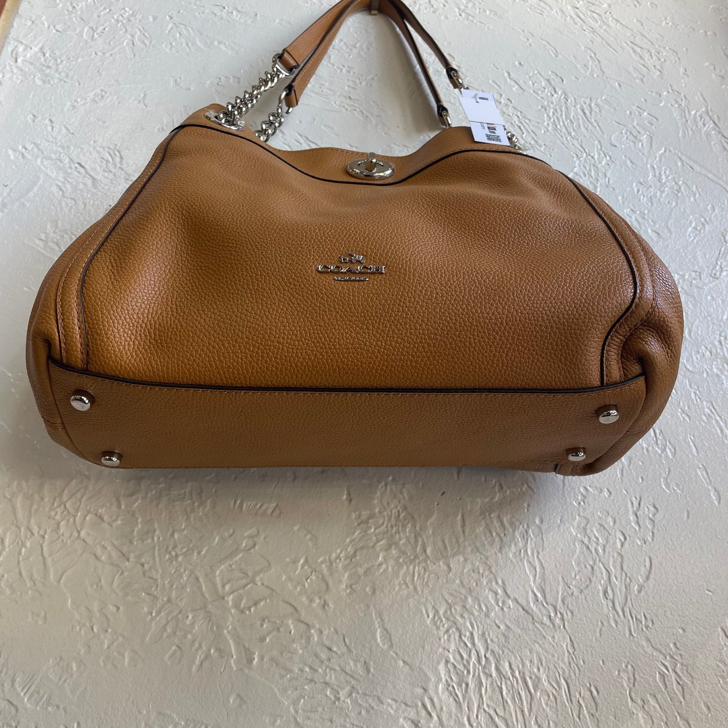 Coach Edie Pebble Leather Turnlock Shoulder Bag (Brand New)
