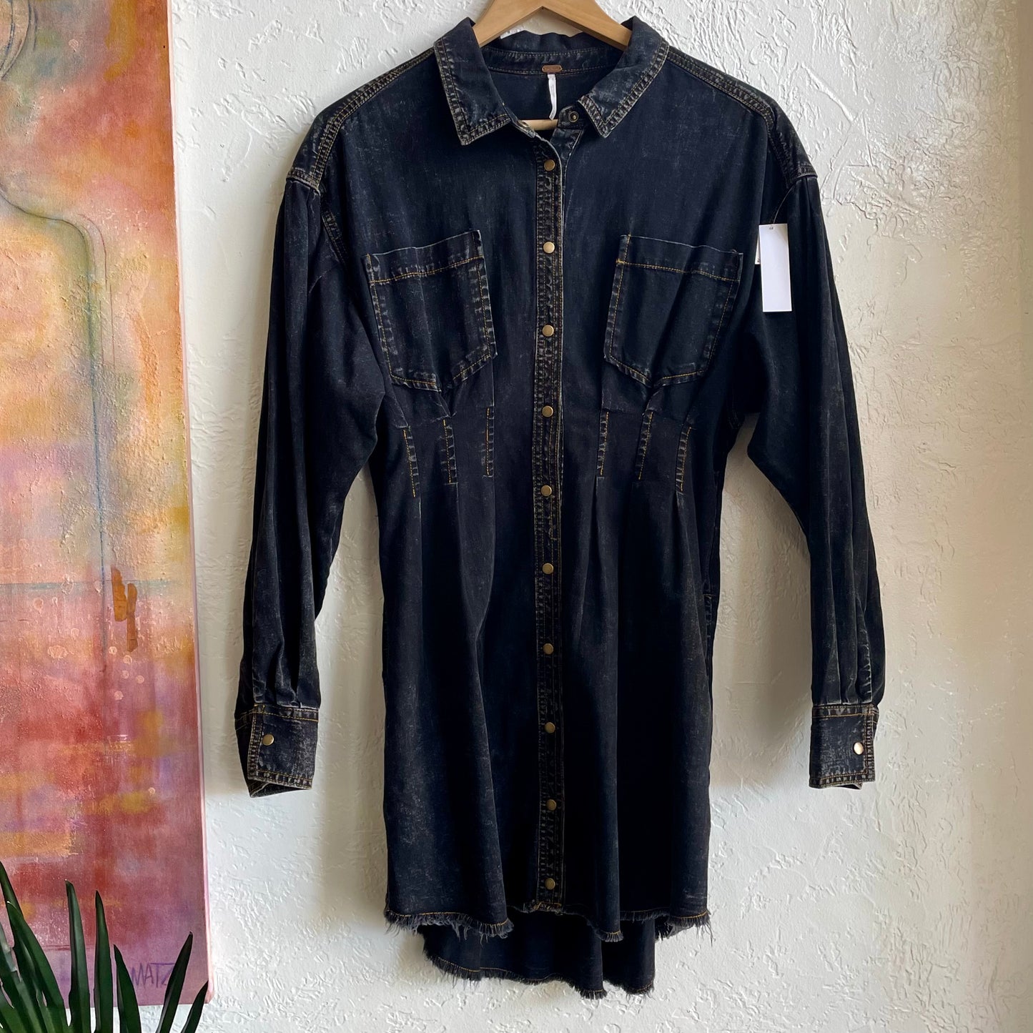 Free People Alpha Denim Mini Dress | Medium