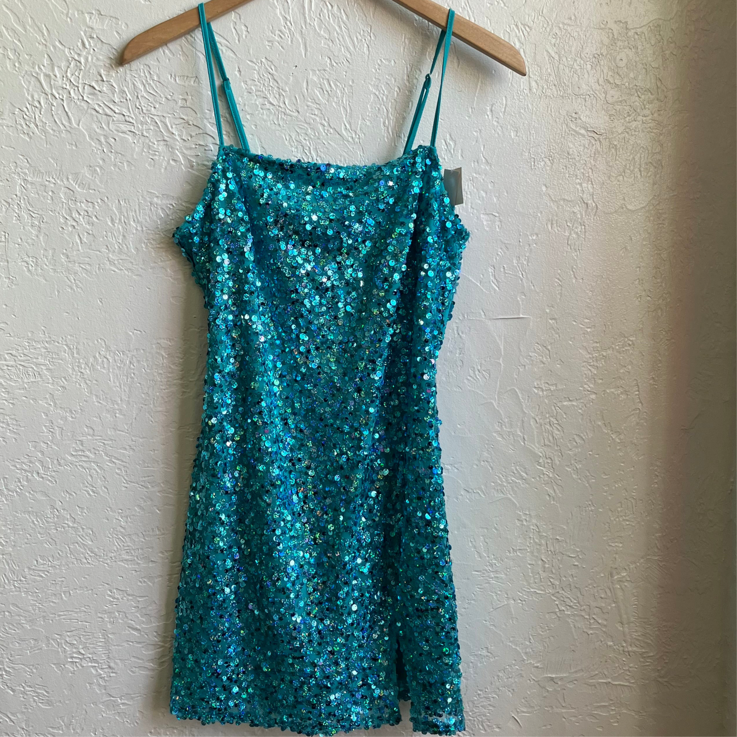 Sequence Teal Slit Dress | Medium