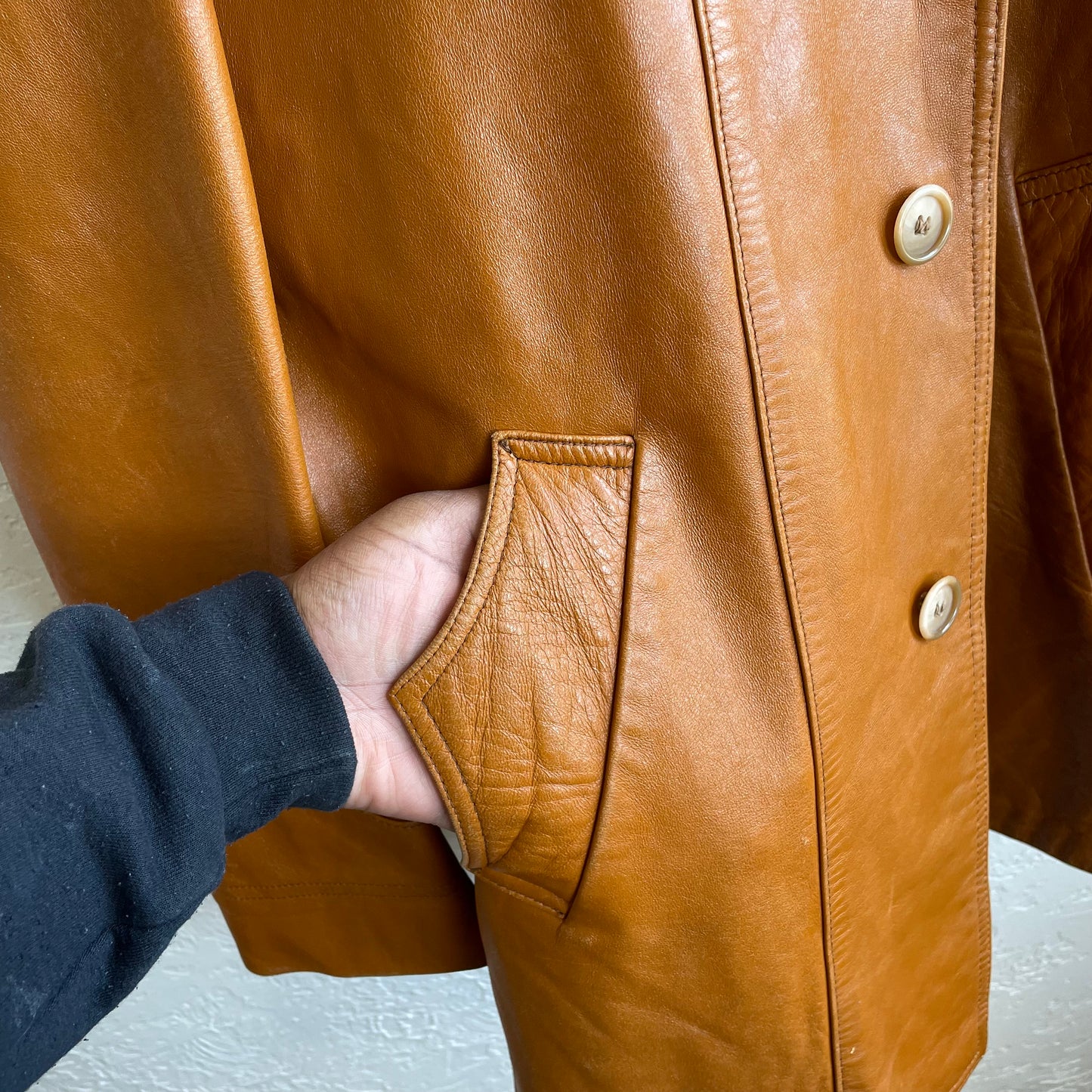 1970s Stetson Western Leather Jacket | Size 42/Large