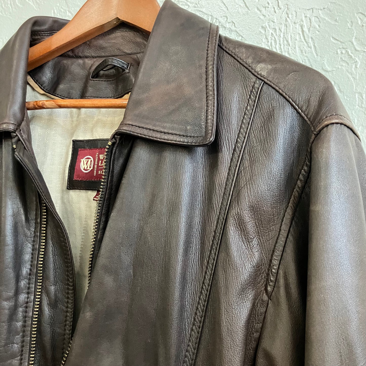 Wilsons Leather Brown Leather Jacket Mens Large